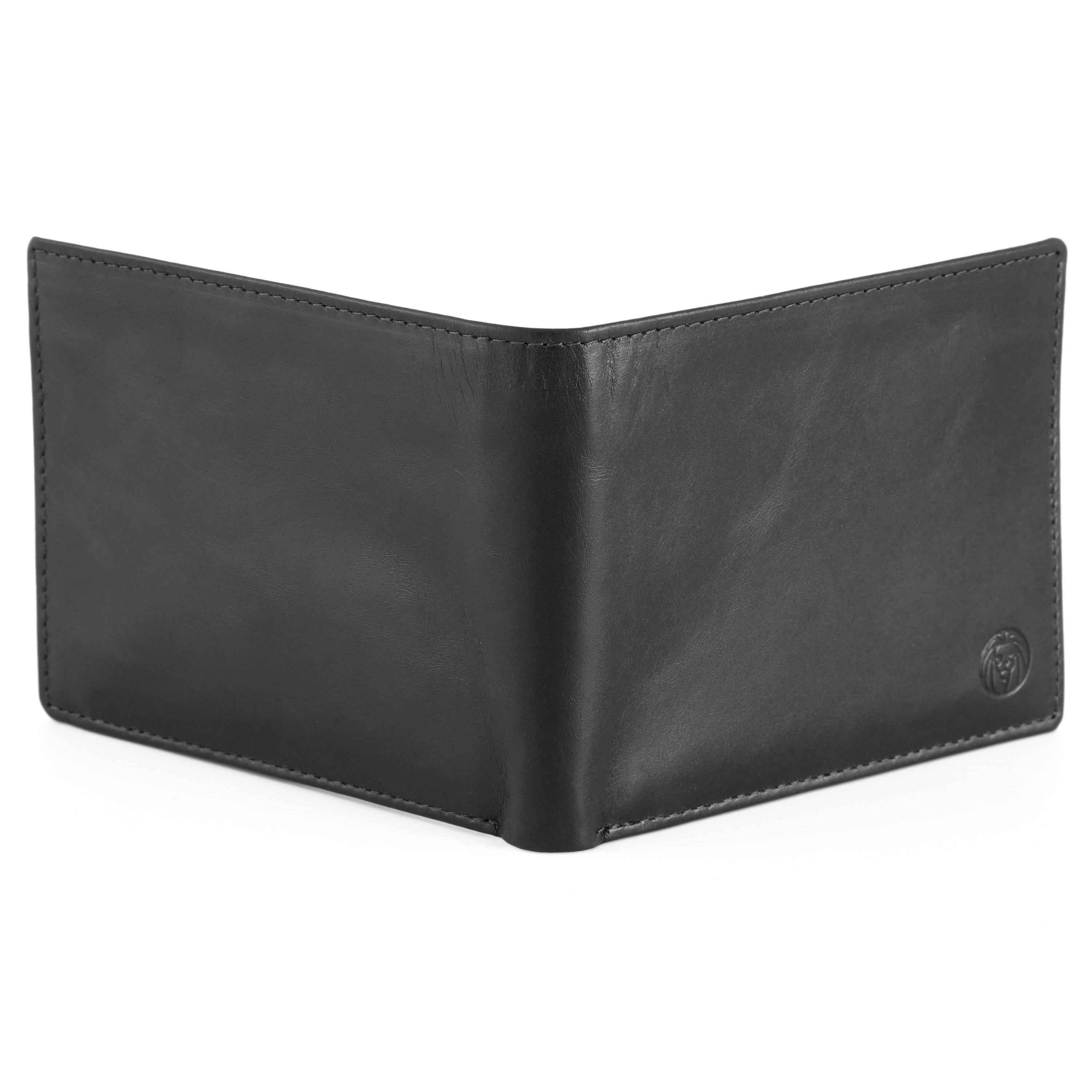 Black Inside Zip Jasper Leather Wallet - 5
