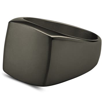 Gravel | Gunmetal Black Stainless Steel Signet Ring Gravel | Gunmetal Black Stainless Steel Signet Ring