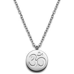 Unity | Silver-tone Stainless Steel Aum Circle Necklace