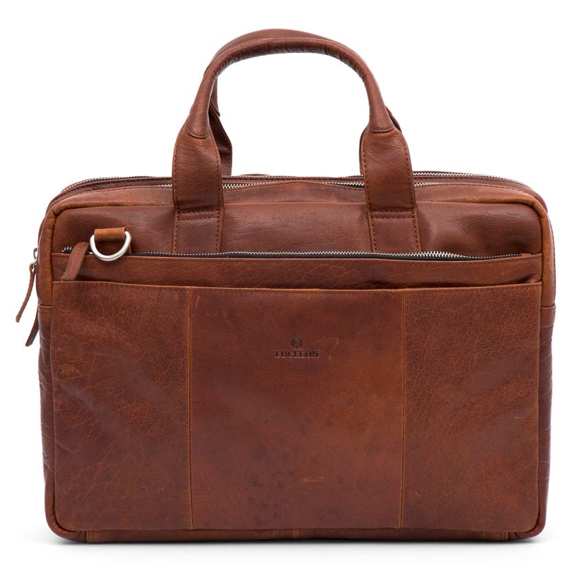 Montreal | Tan Leather Laptop Bag | In stock! | Lucleon