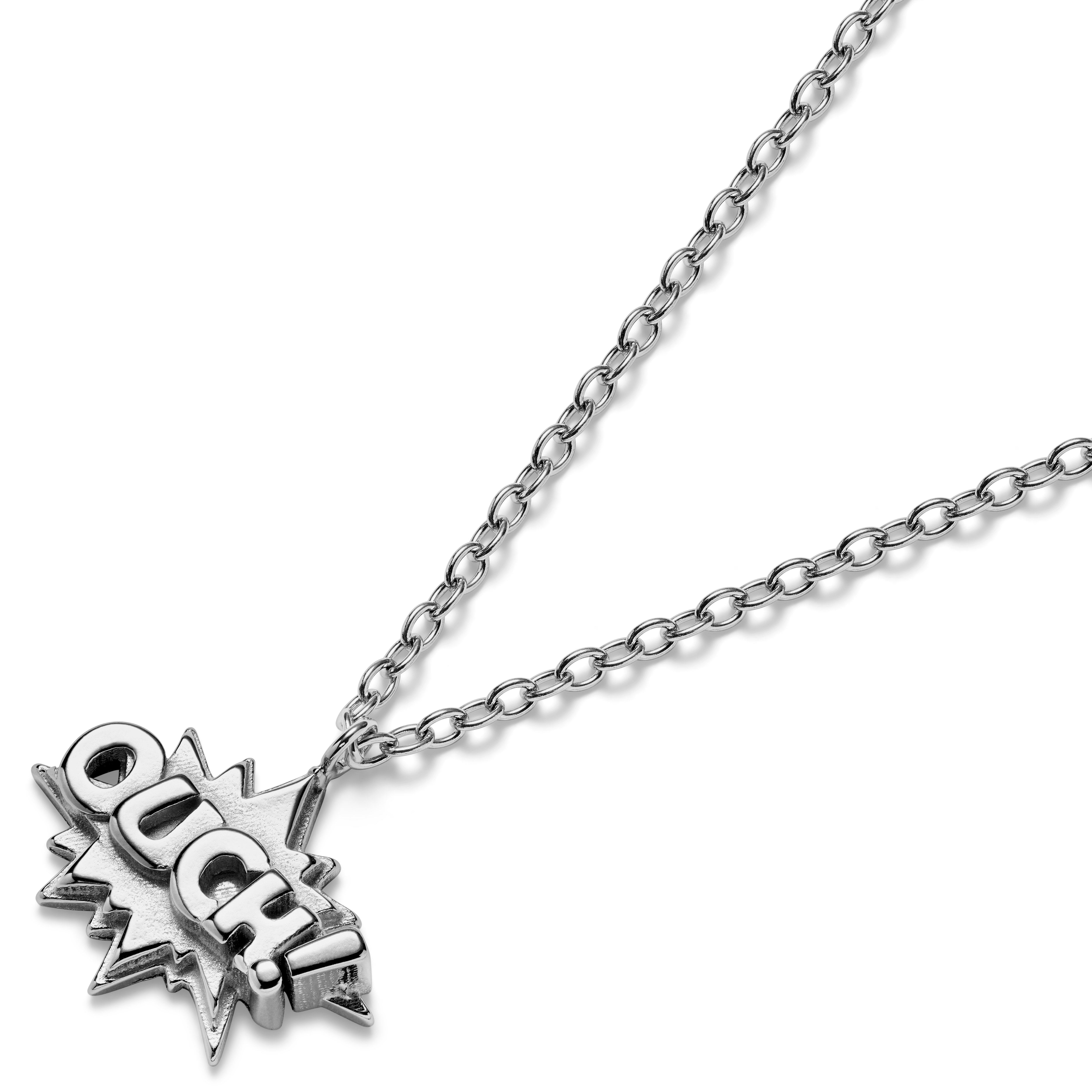 Jaygee | Silver-tone Stainless Steel Ouch Necklace - 2