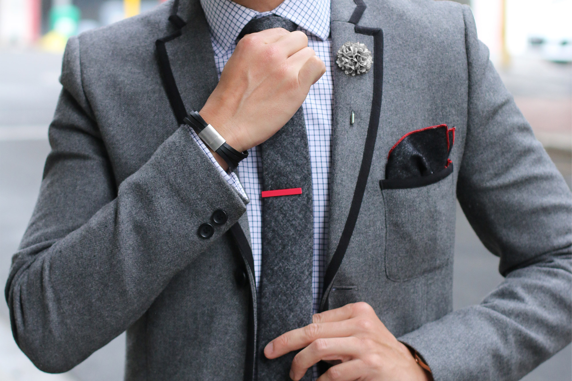 Къса червена щипка за вратовръзка - 5