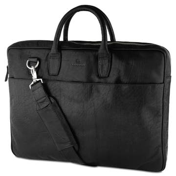 Bolso ejecutivo de cuero negro con diseño fino de 17" Montreal
