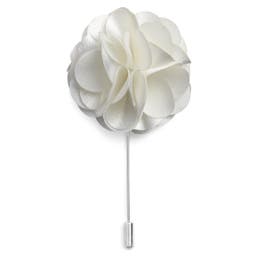 Luksusowa szpilka do marynarki - biały kwiat