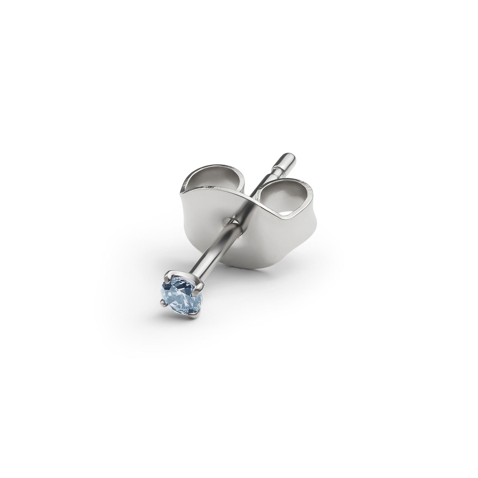 Aura | 2 mm titan himmeblå zirkonia-stiftøredobb Aura | 2 mm titan himmeblå zirkonia-stiftøredobb