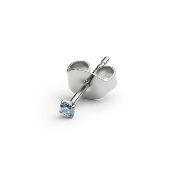Aura | Pendiente tipo botón 2mm de titanio con circonita azul cielo Aura | Pendiente tipo botón 2mm de titanio con circonita azul cielo