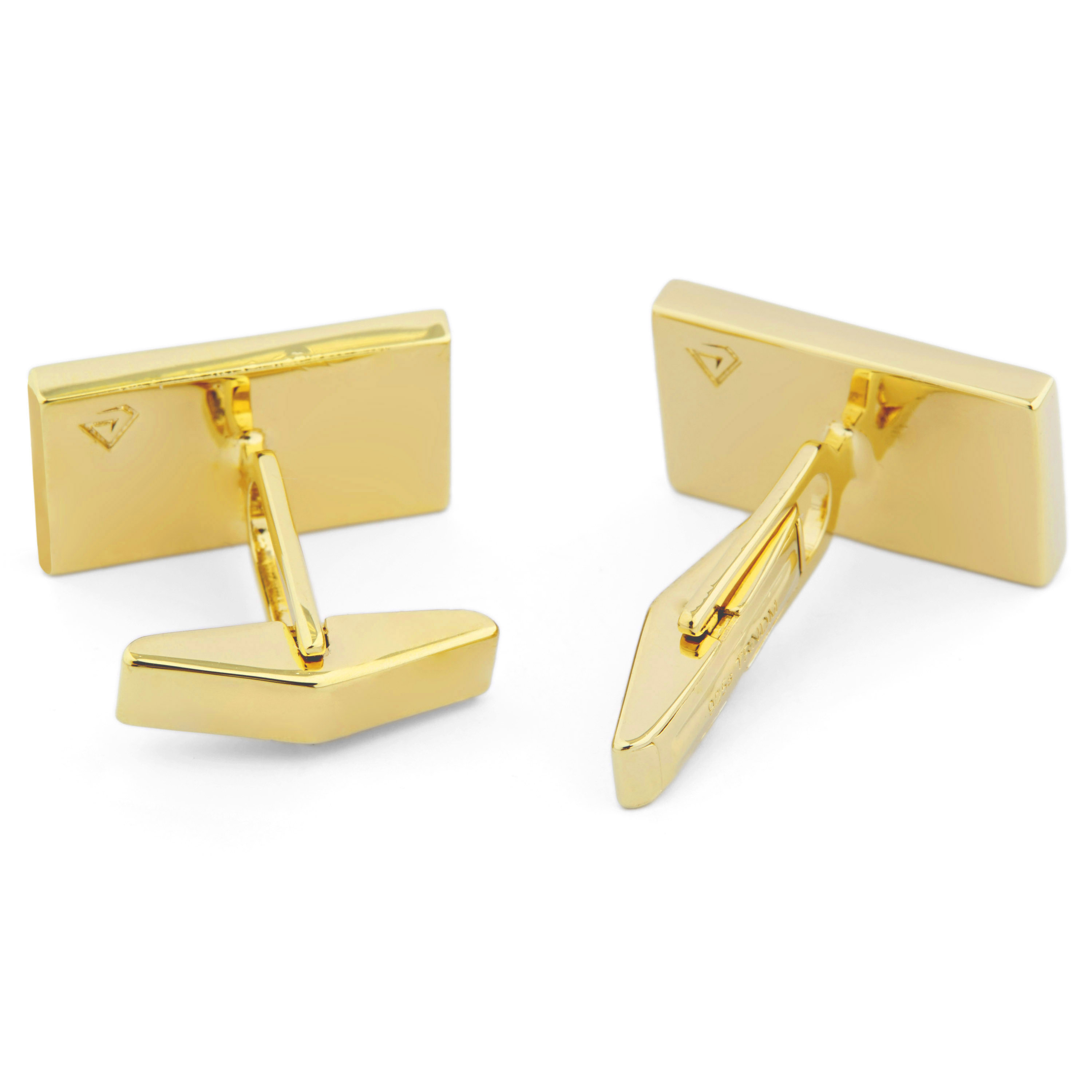 Rectangular 925s Silver Gold-Tone Northern Logo Cufflinks - 3