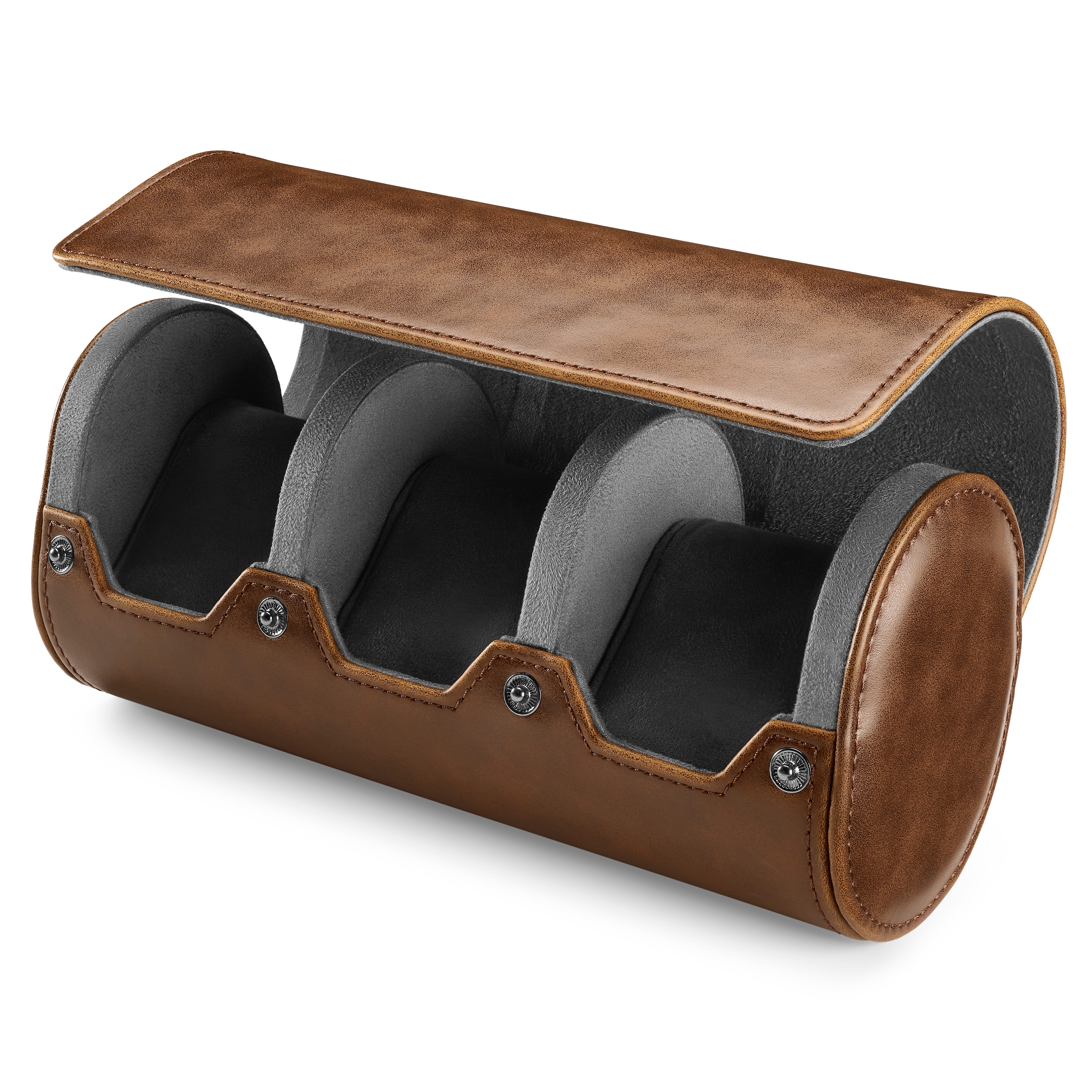 Vintage PU Δερμάτινη Τριπλή Θήκη Ρολό για Ρολόγια - 3