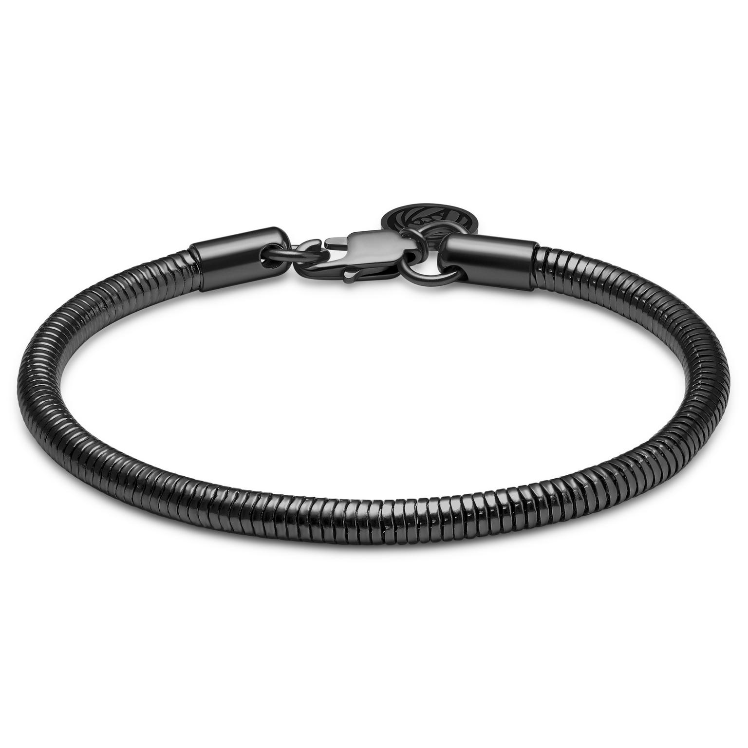 Essentials | 4 mm Gunmetal Black Snake Chain Bracelet Essentials | 4 mm Gunmetal Black Snake Chain Bracelet