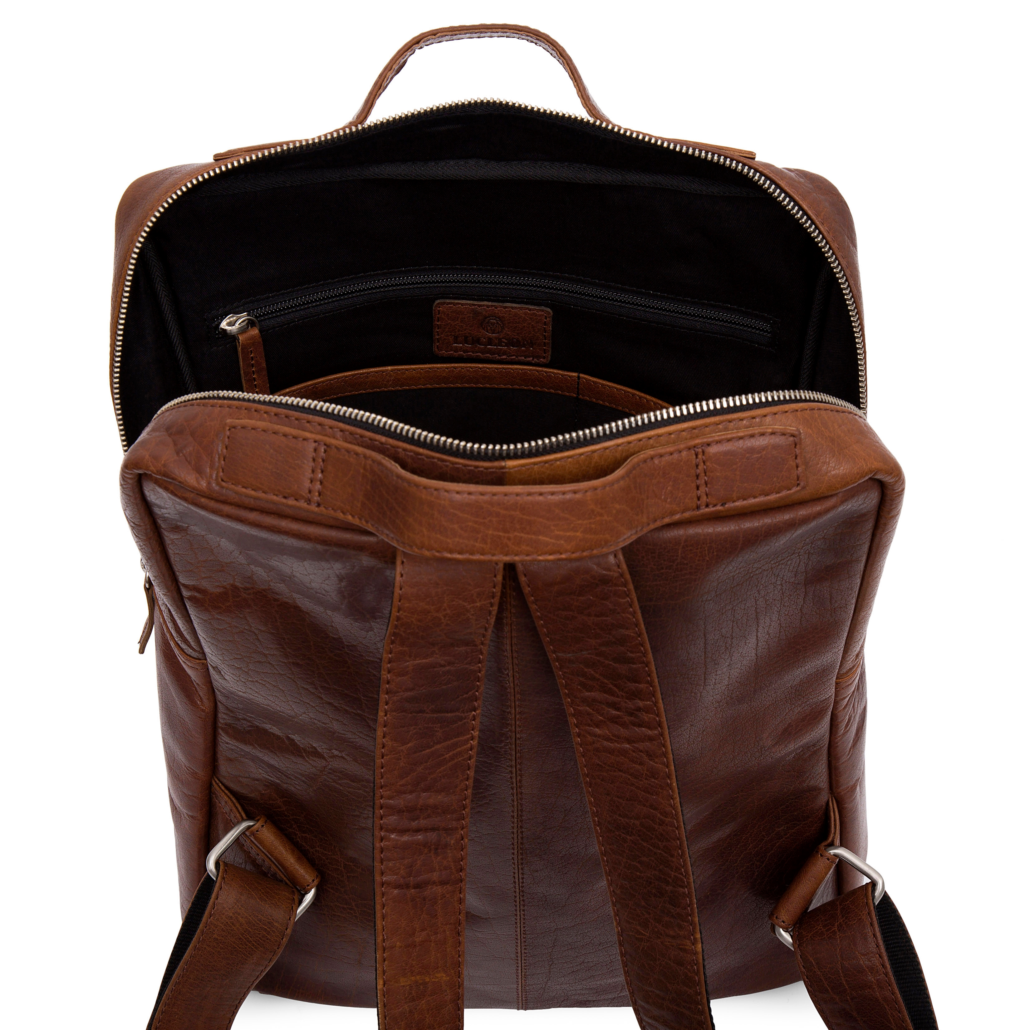 Montreal Retro Ljusbrun Ryggsäck i Läder - 6