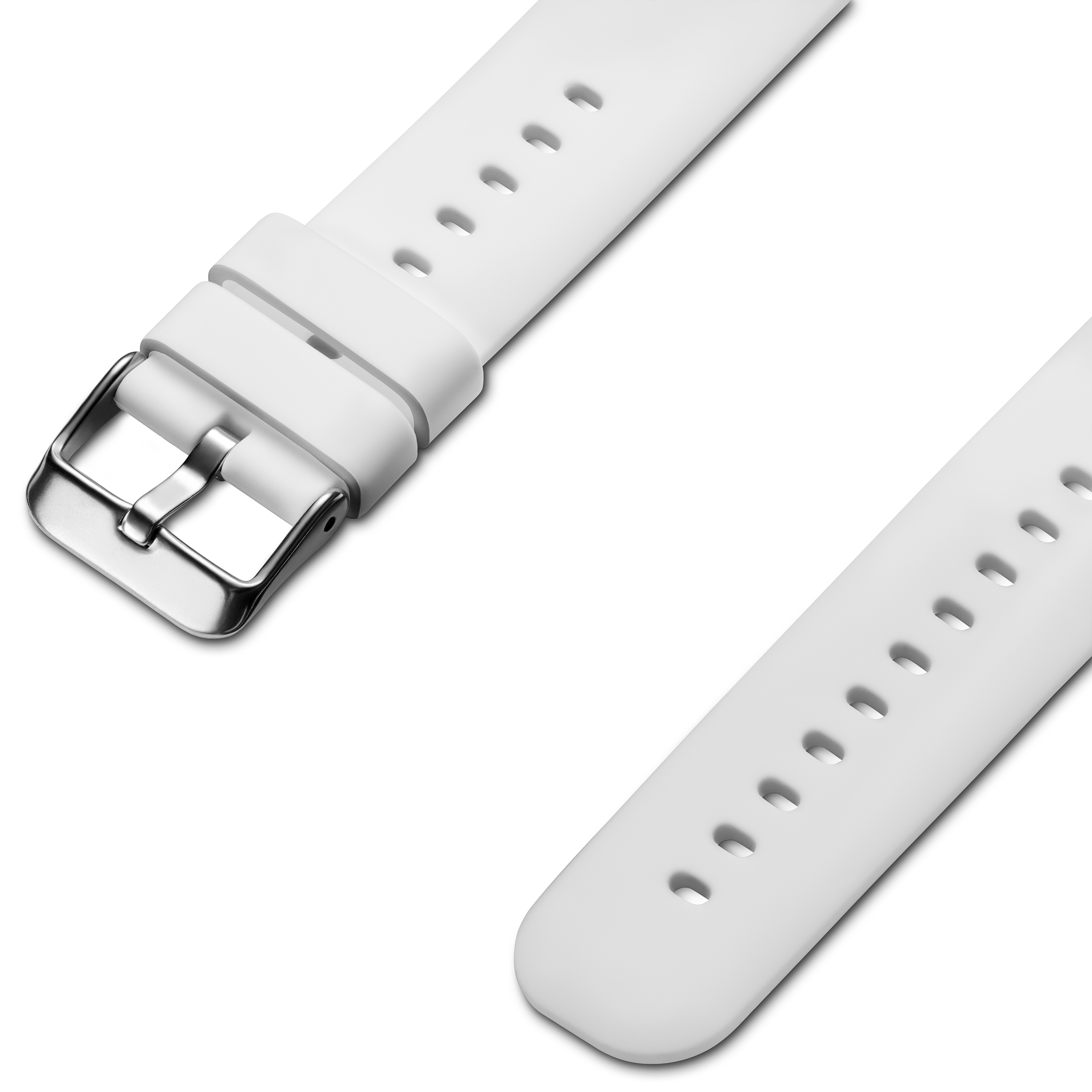 White 22 mm Silicone Quick-release Watch Straps - 2