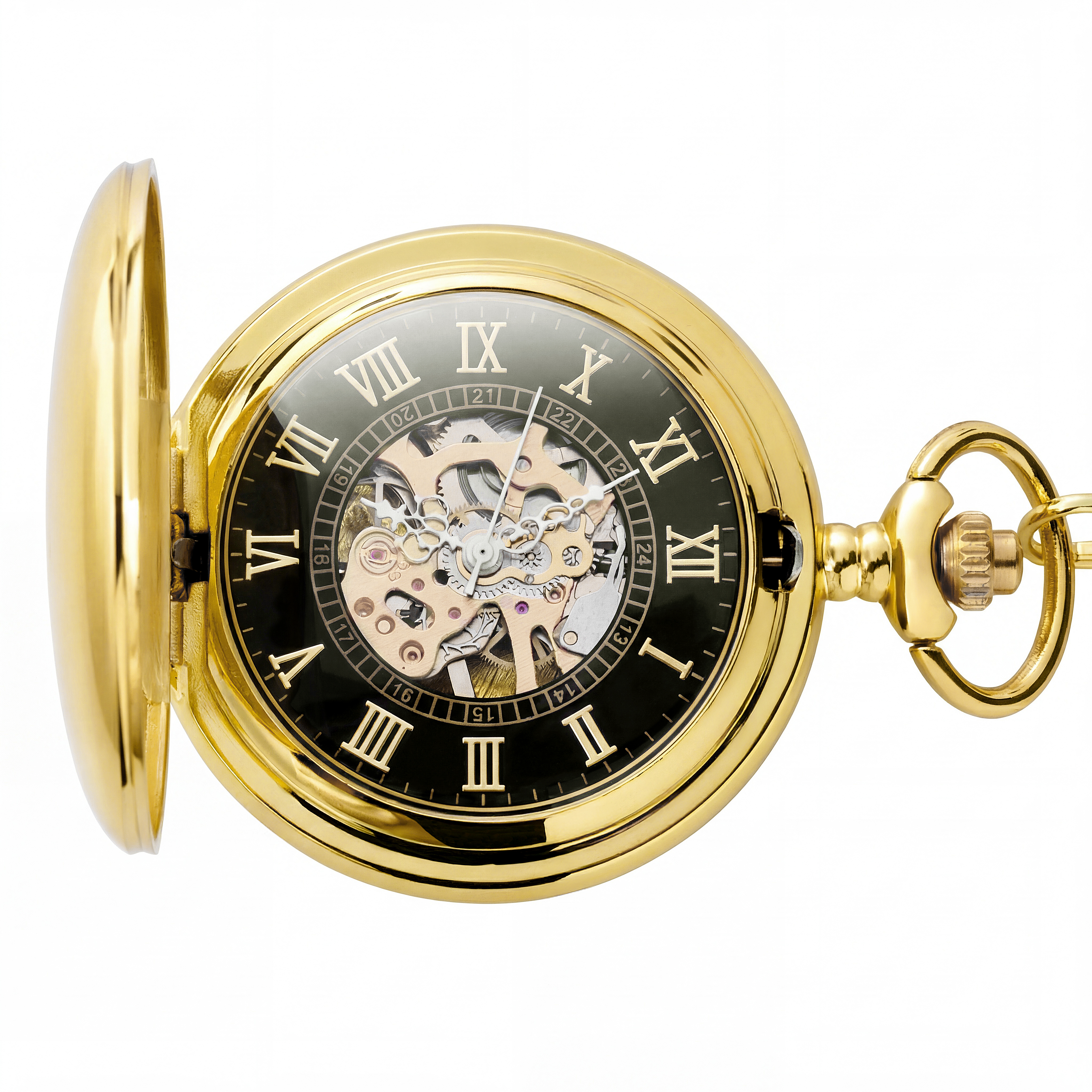 Relógio de Bolso Oculto Dourado - 1