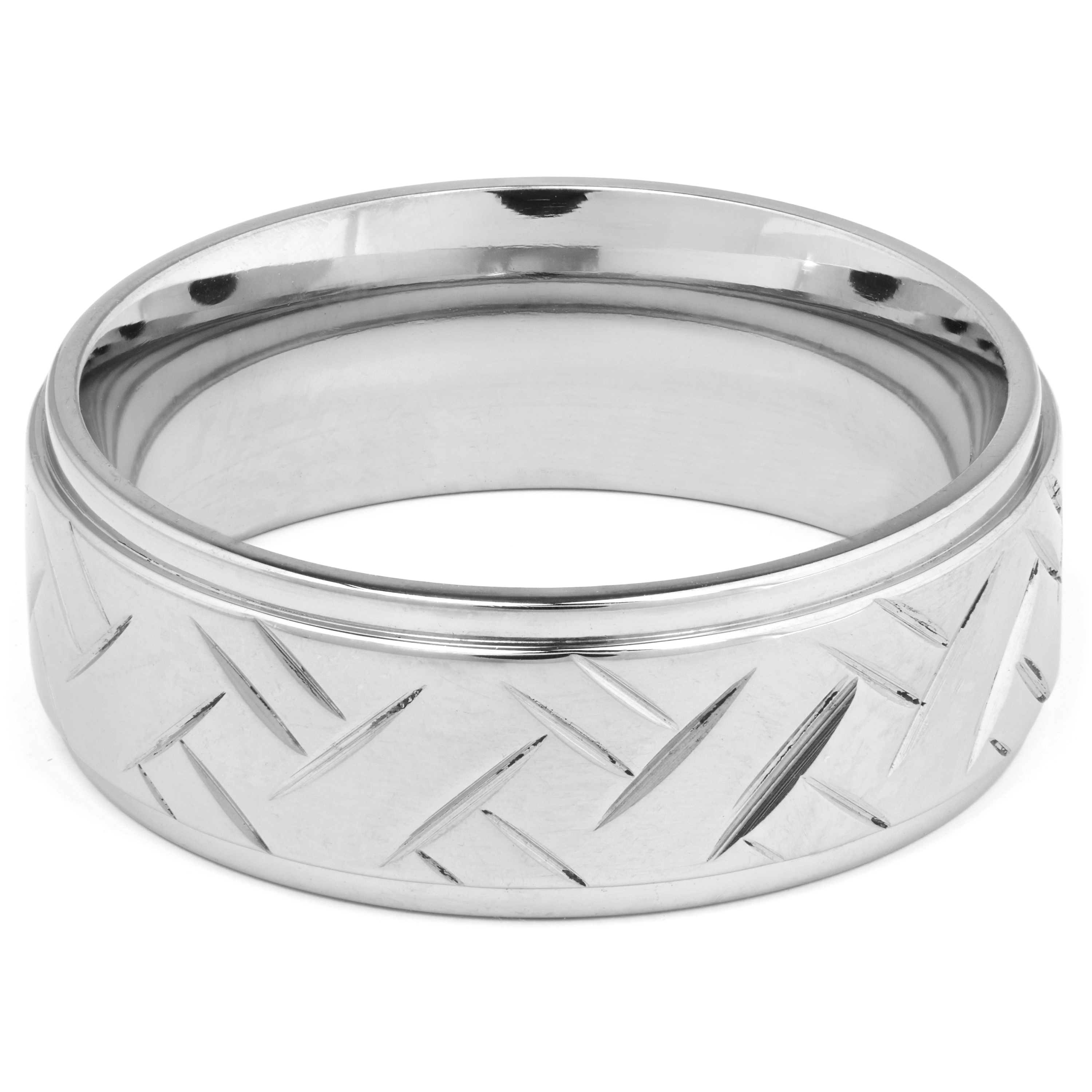 Basketweave Steel Ring - 2