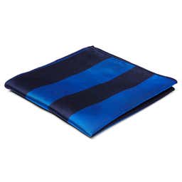Royal Blue & Navy Stripe Silk Pocket Square