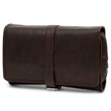 Brown toiletry bags