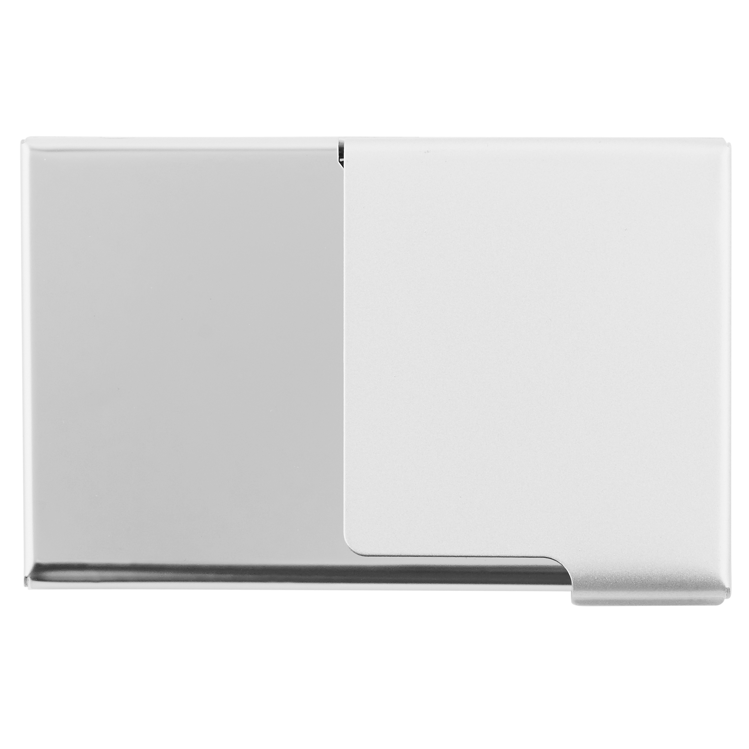 Slim Dual Finish Silver-Tone Card Holder - 1