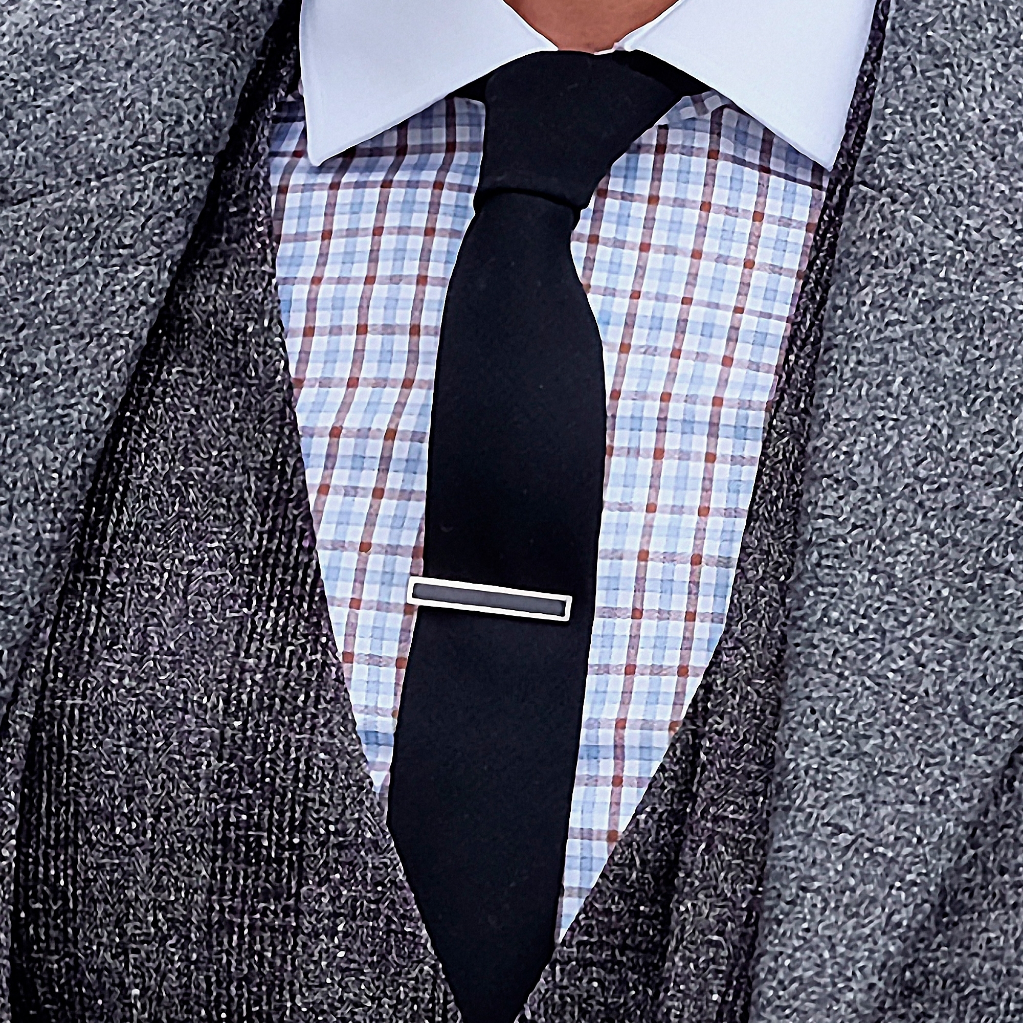 Black Slim Wool Tie - 4