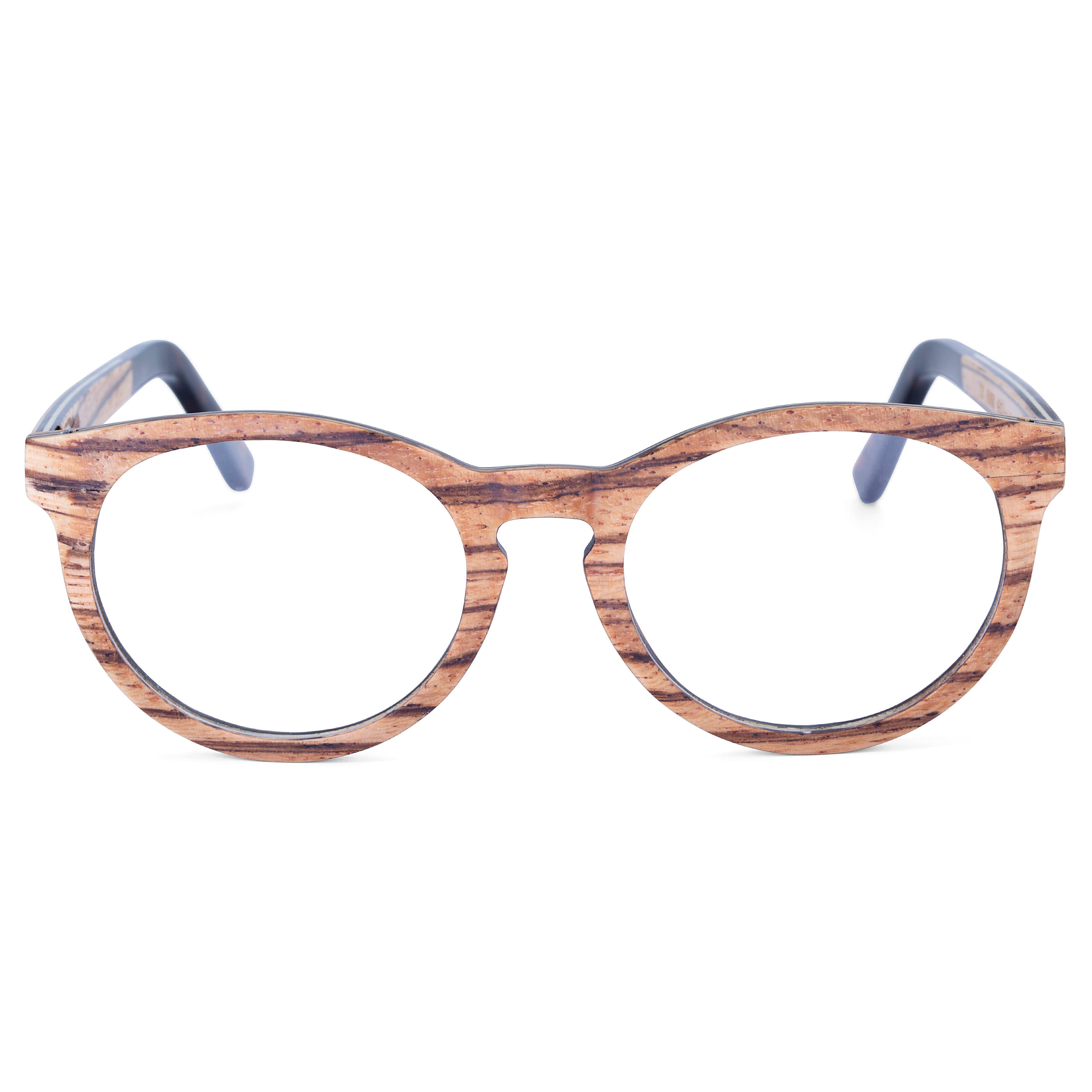 Mønstrede Trebriller med Klare Glass
