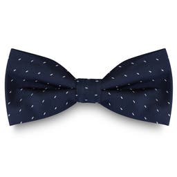 Navy & White Stitched Pre-Tied Bow Tie