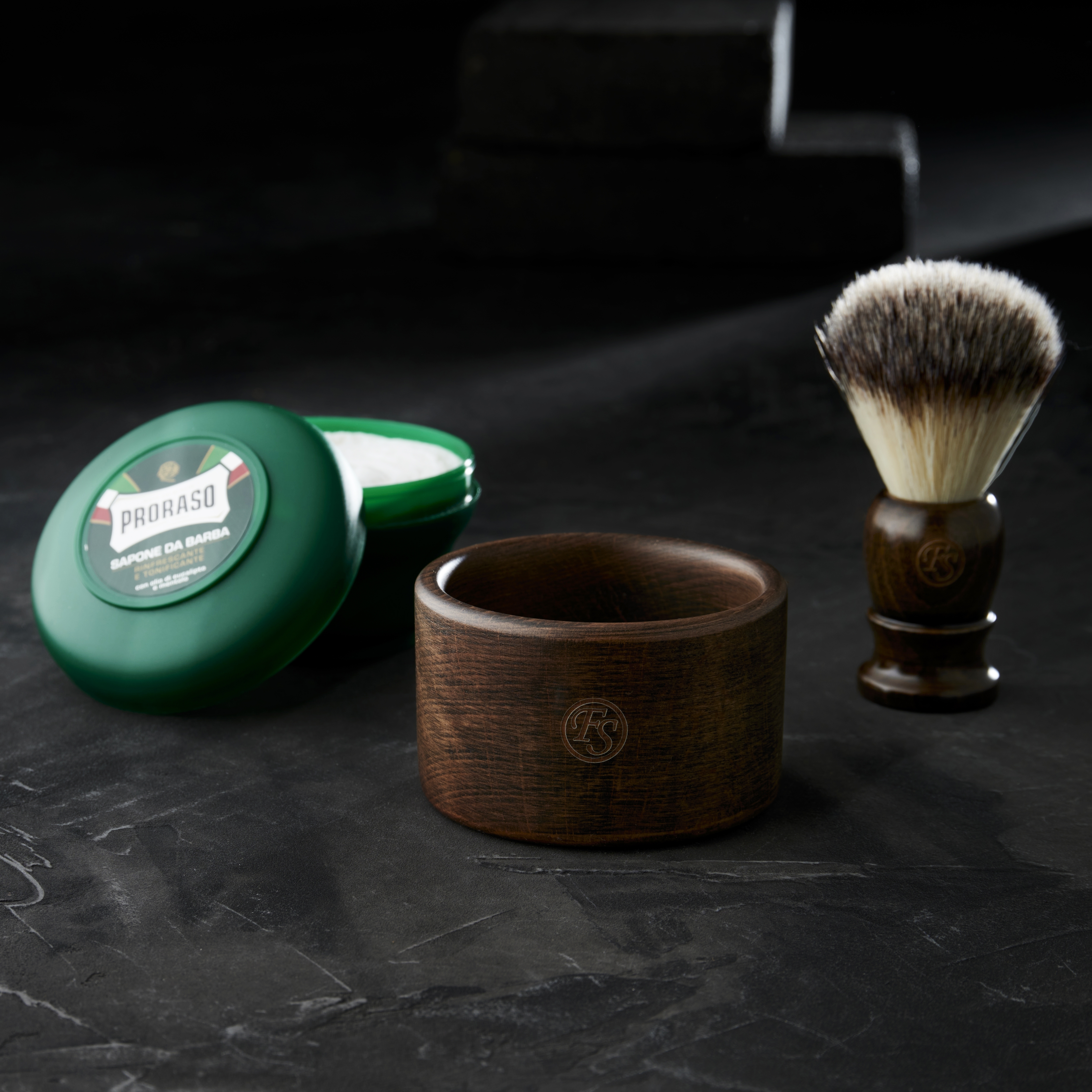 Classica ciotola da barba in legno di ebano - 4