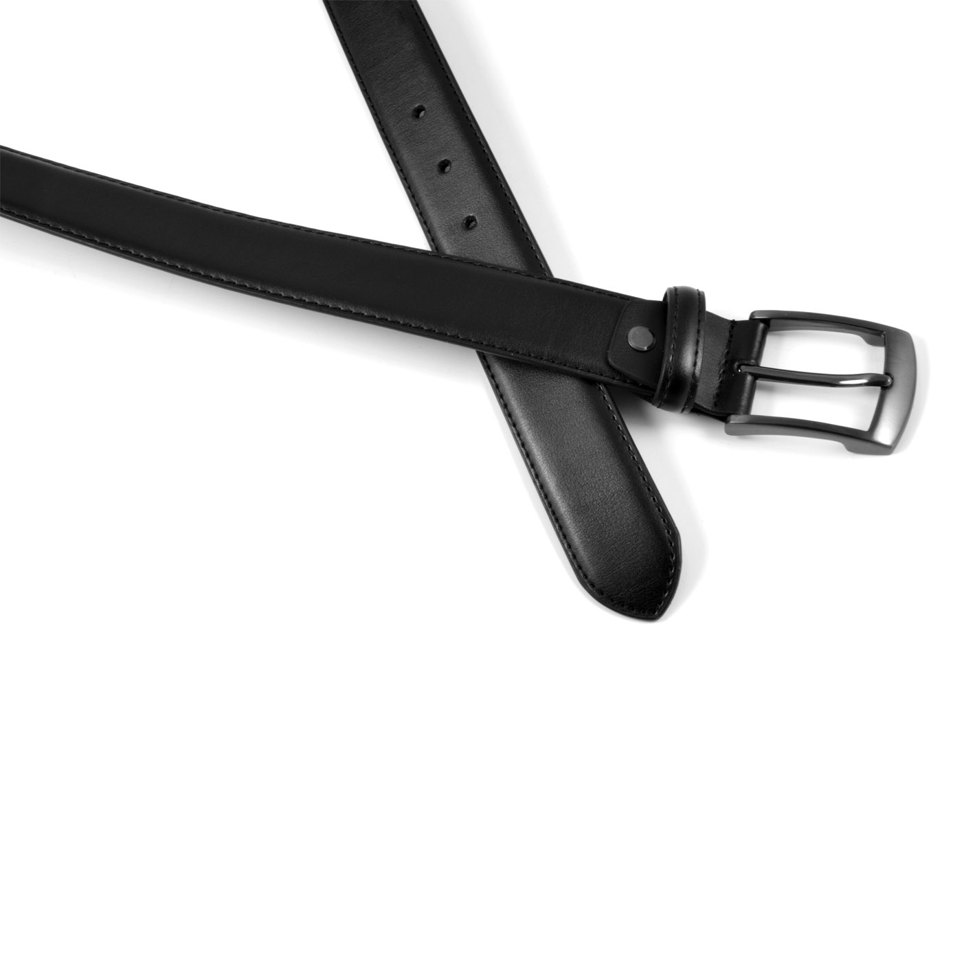 Svart Smalt Matt Classic Lærbelte - 2