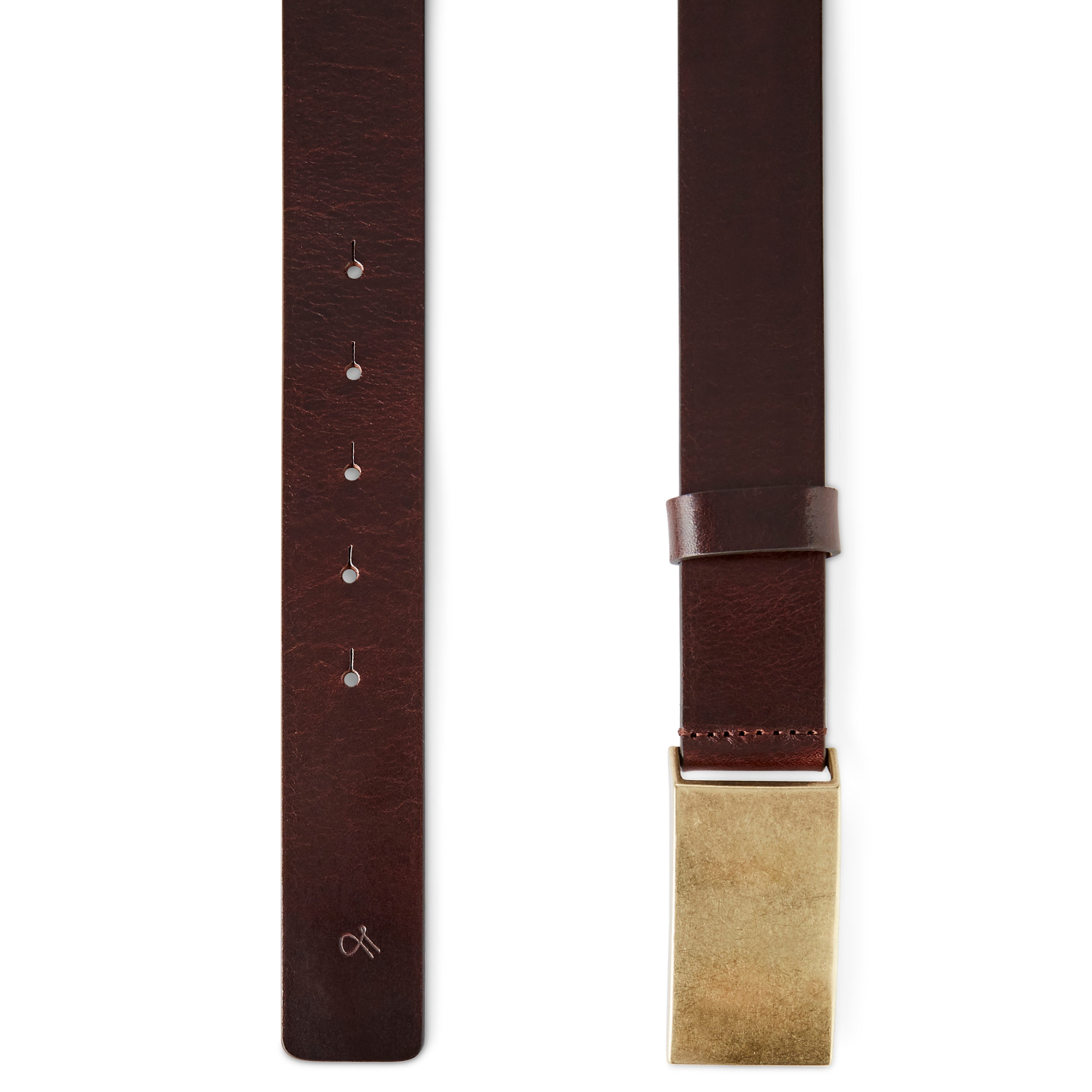 Cinturón de cuero marrón oscuro Fan - 2