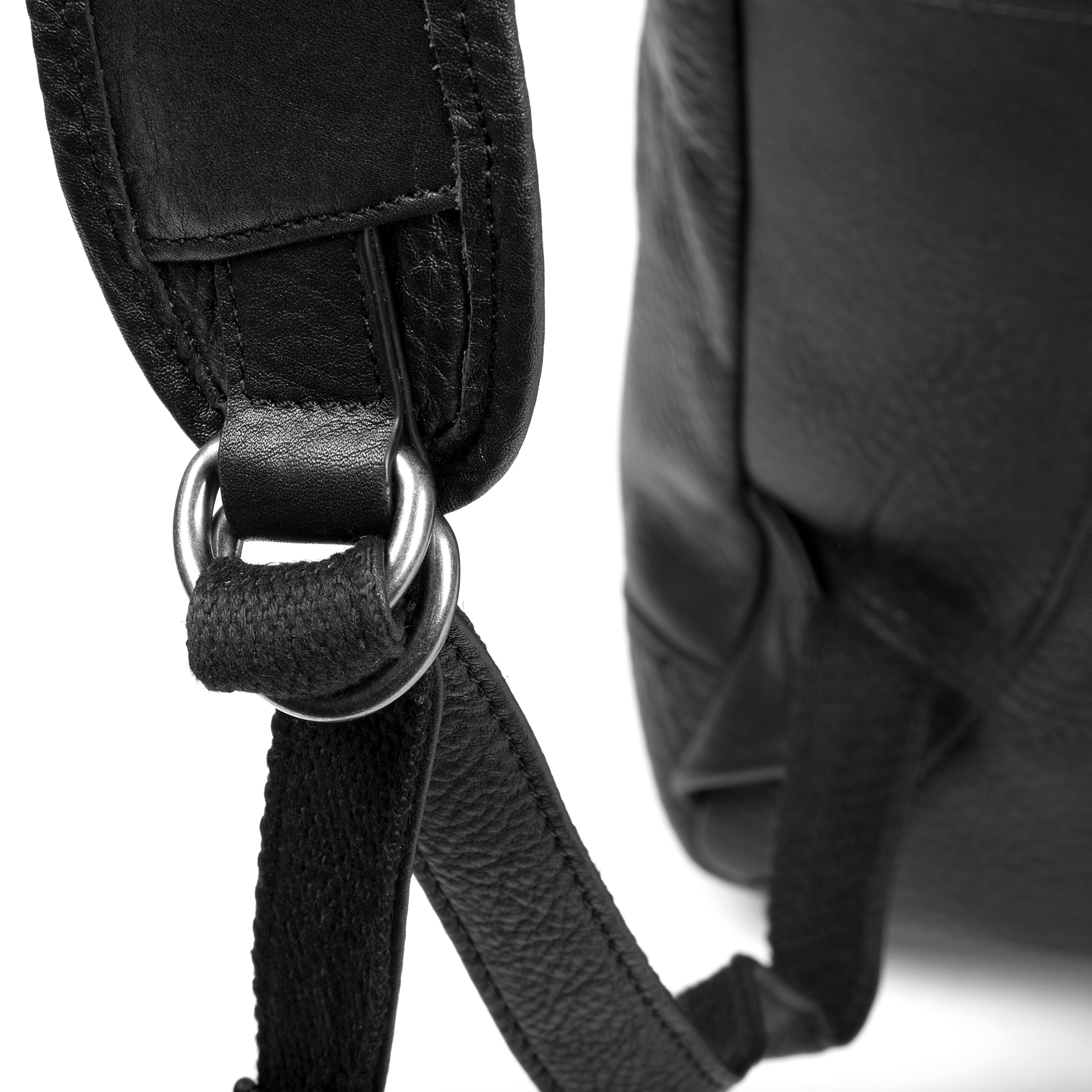 Eleganter Schwarzer Delton Lederrucksack - 12