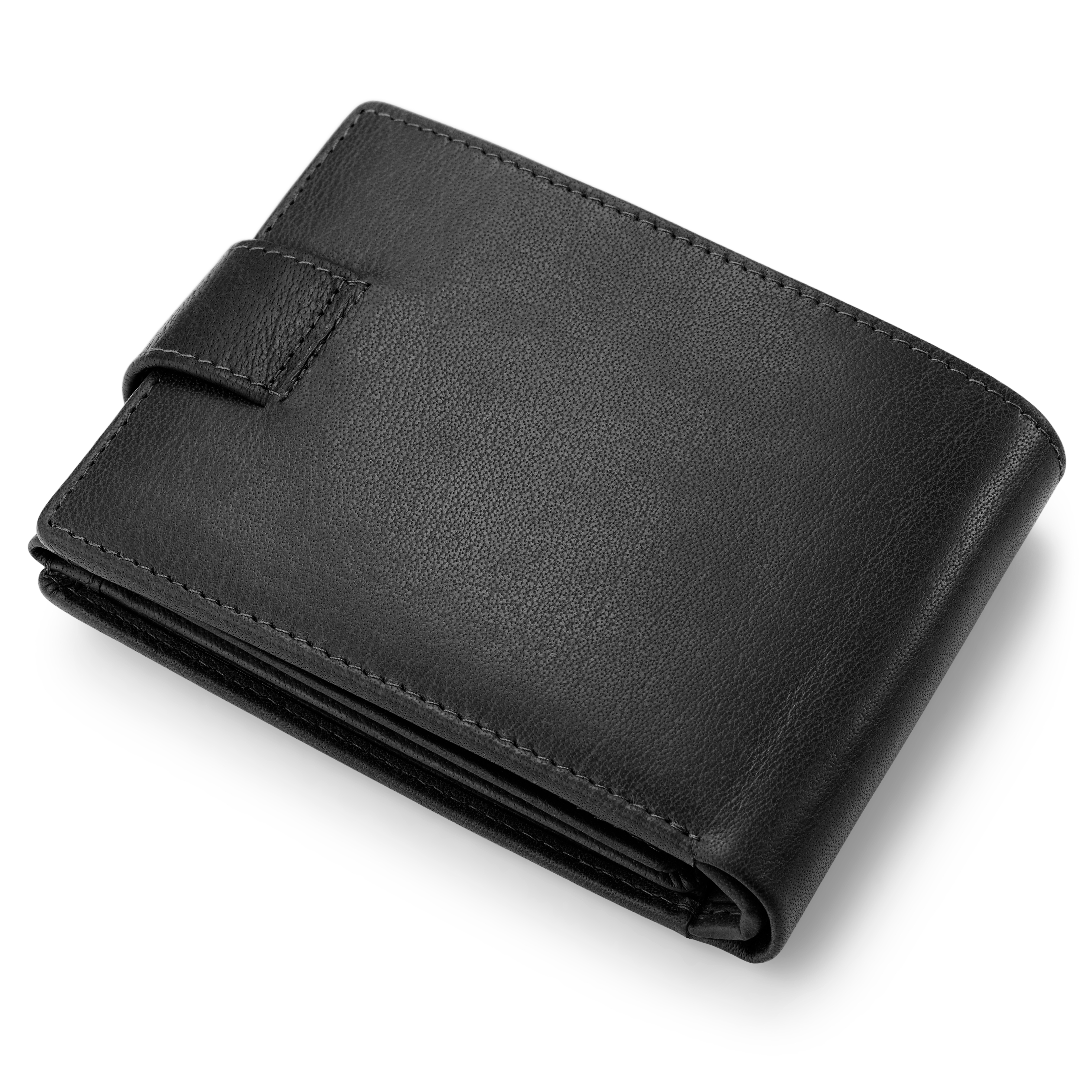 Črna RFID-blokirna denarnica iz bivoljega usnja - 5