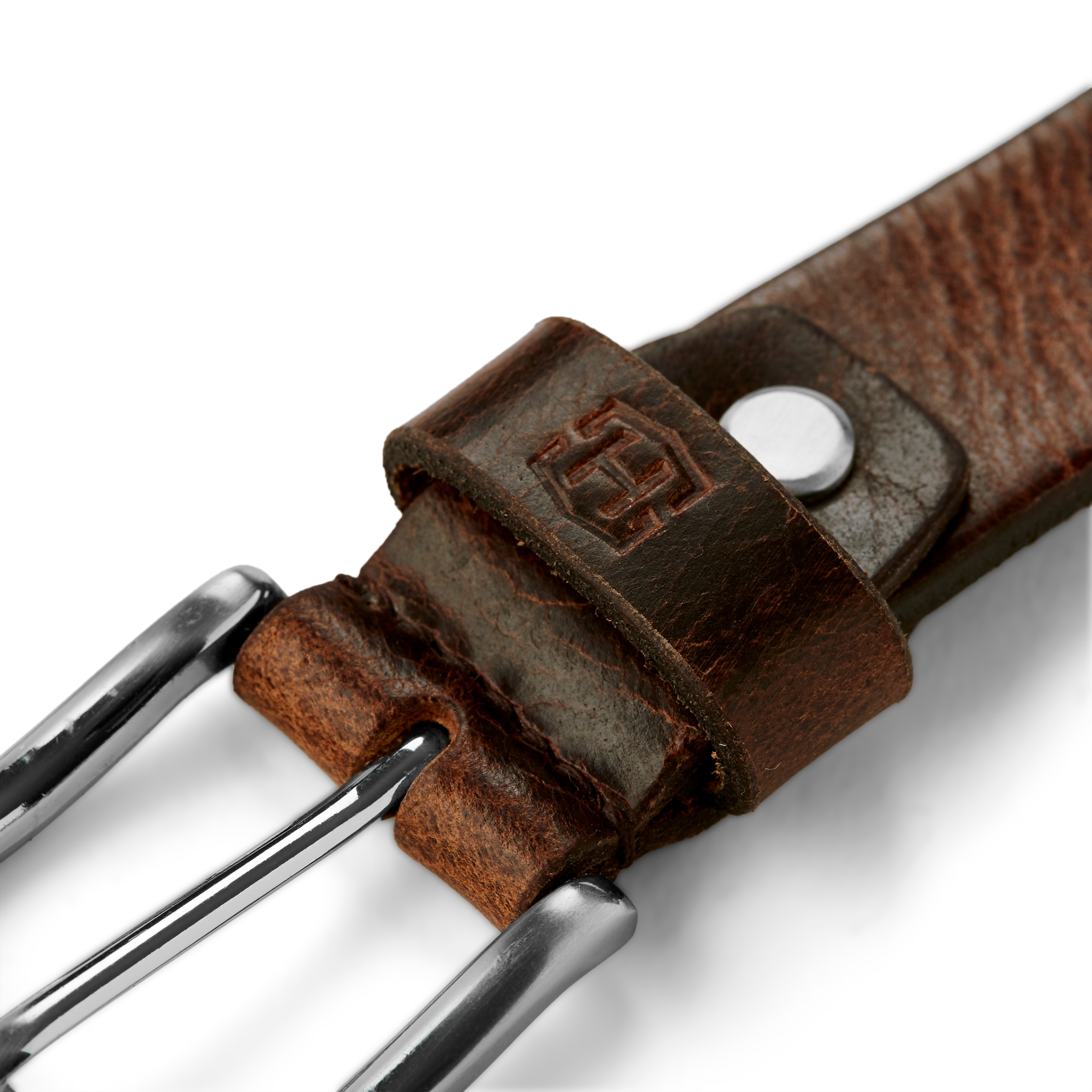 Slim Brown Genuine Leather Belt - 4