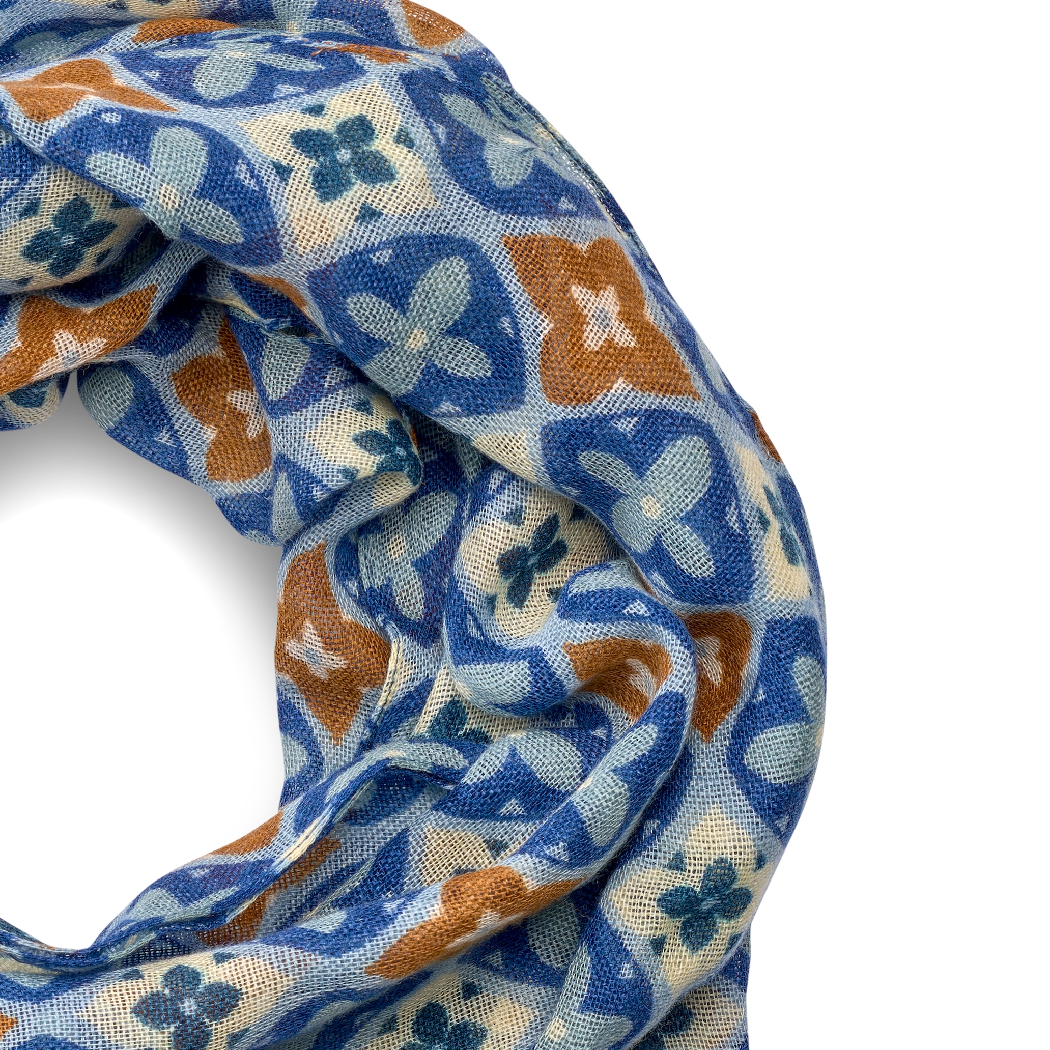 Virtuo | Blue and Brown Wool Scarf - 2
