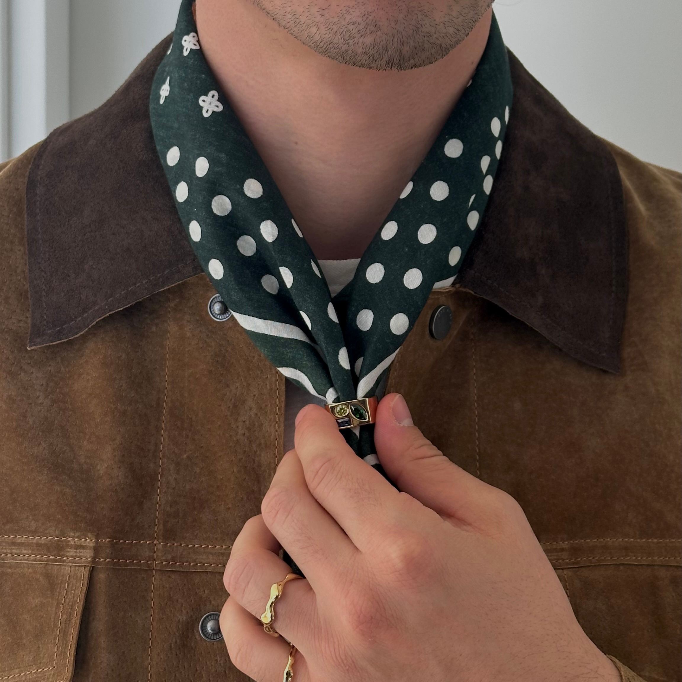The Intro | Zöld Western pamut bandana - 5