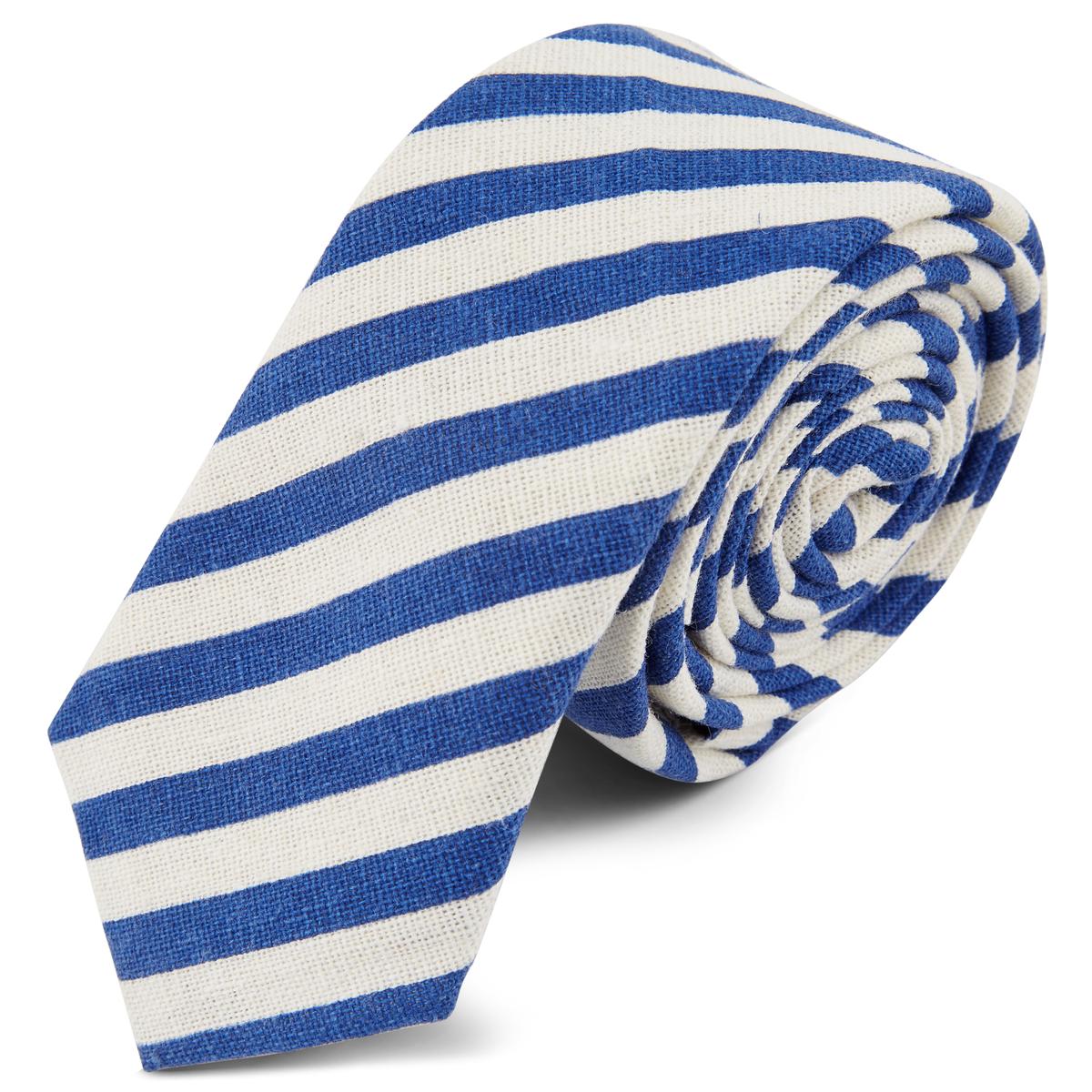 Gravata ás Riscas Azuis e Brancas | Em stock! | Tailor Toki