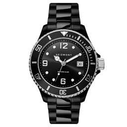 Tide | Black Stainless Steel Dive Watch With Black Dial