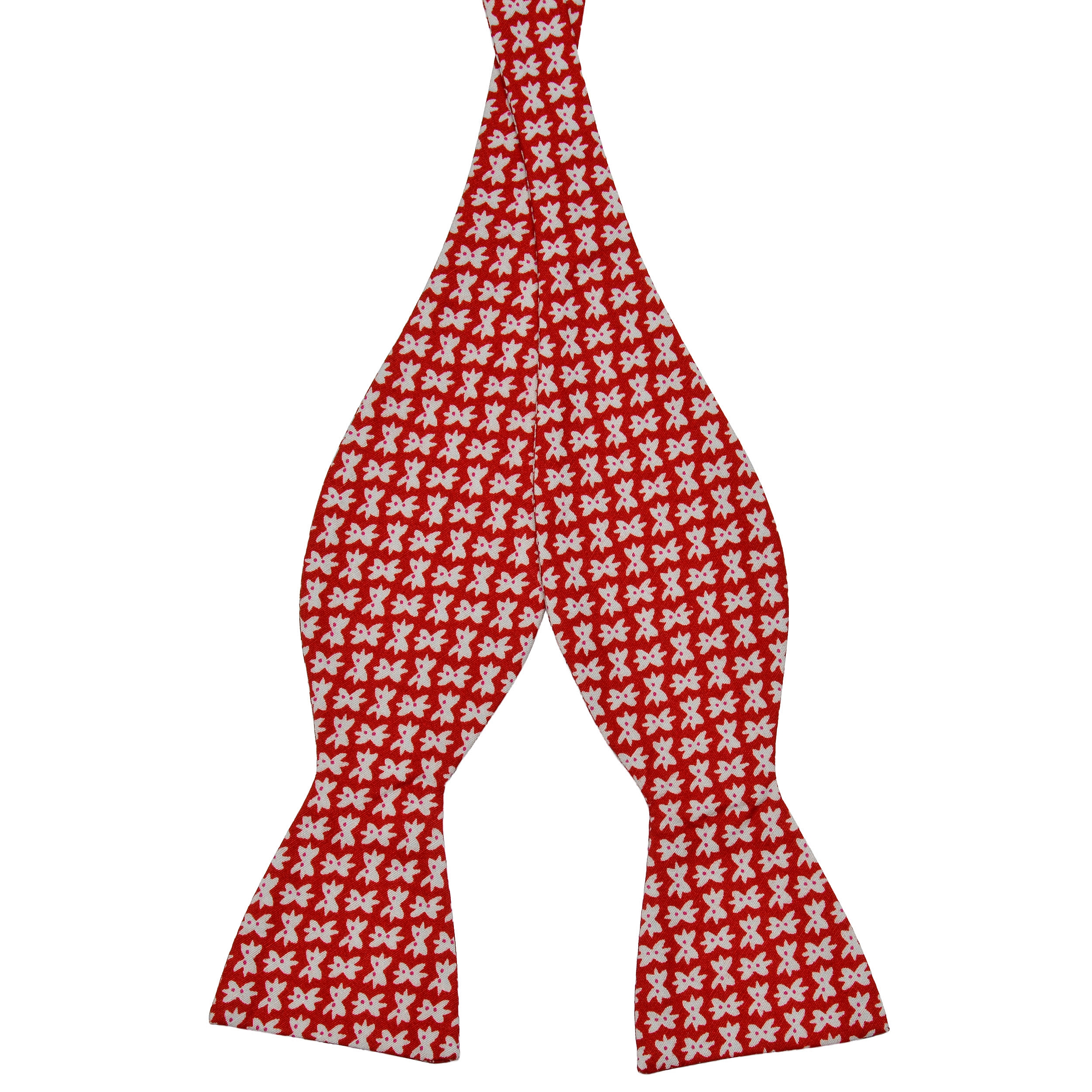 Rote Design Fliege aus Baumwolle zum Selbstbinden - 1