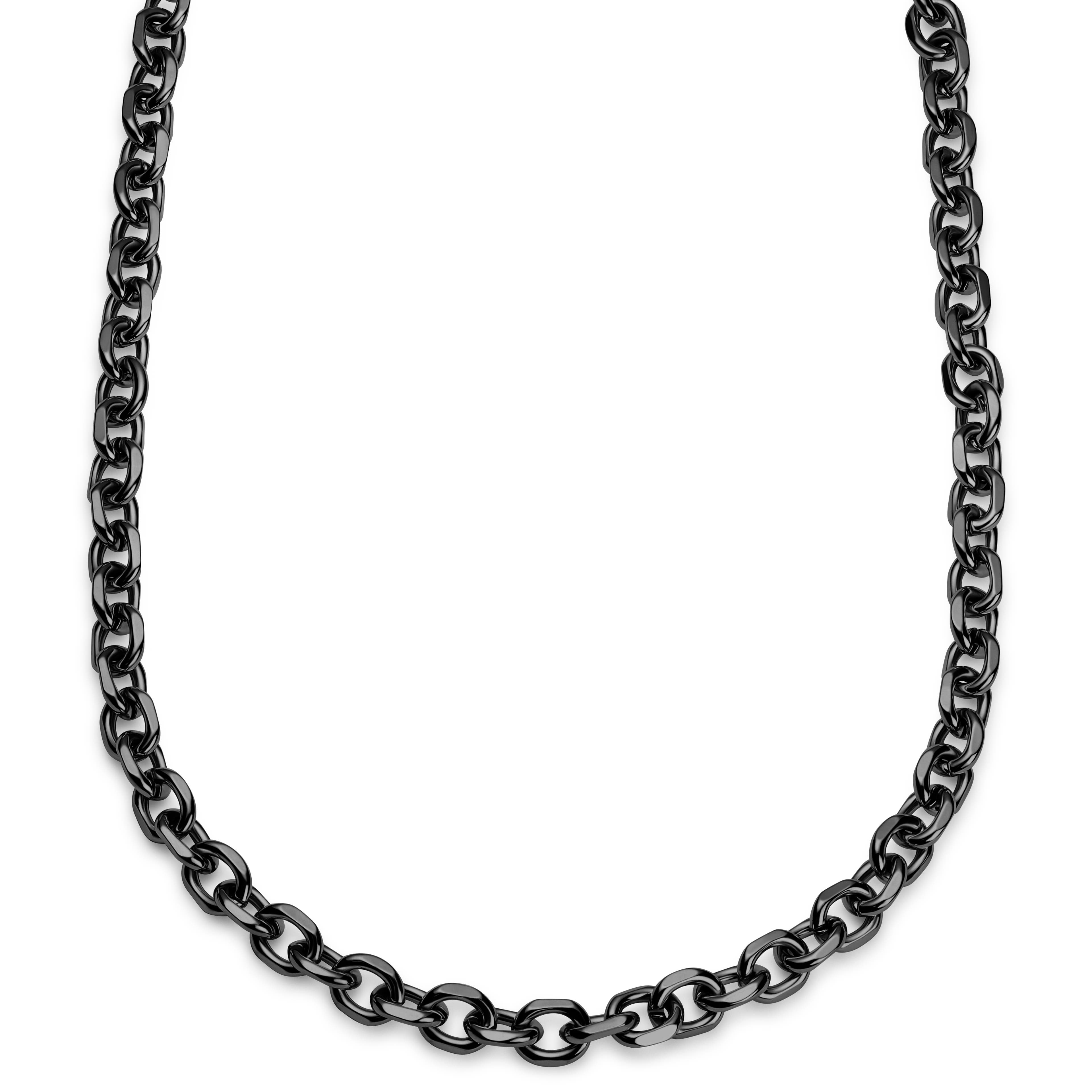 Essentials | 10 mm Gunmetal Black Cable Chain Necklace