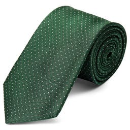 Wide Green Polka Dot Silk Tie