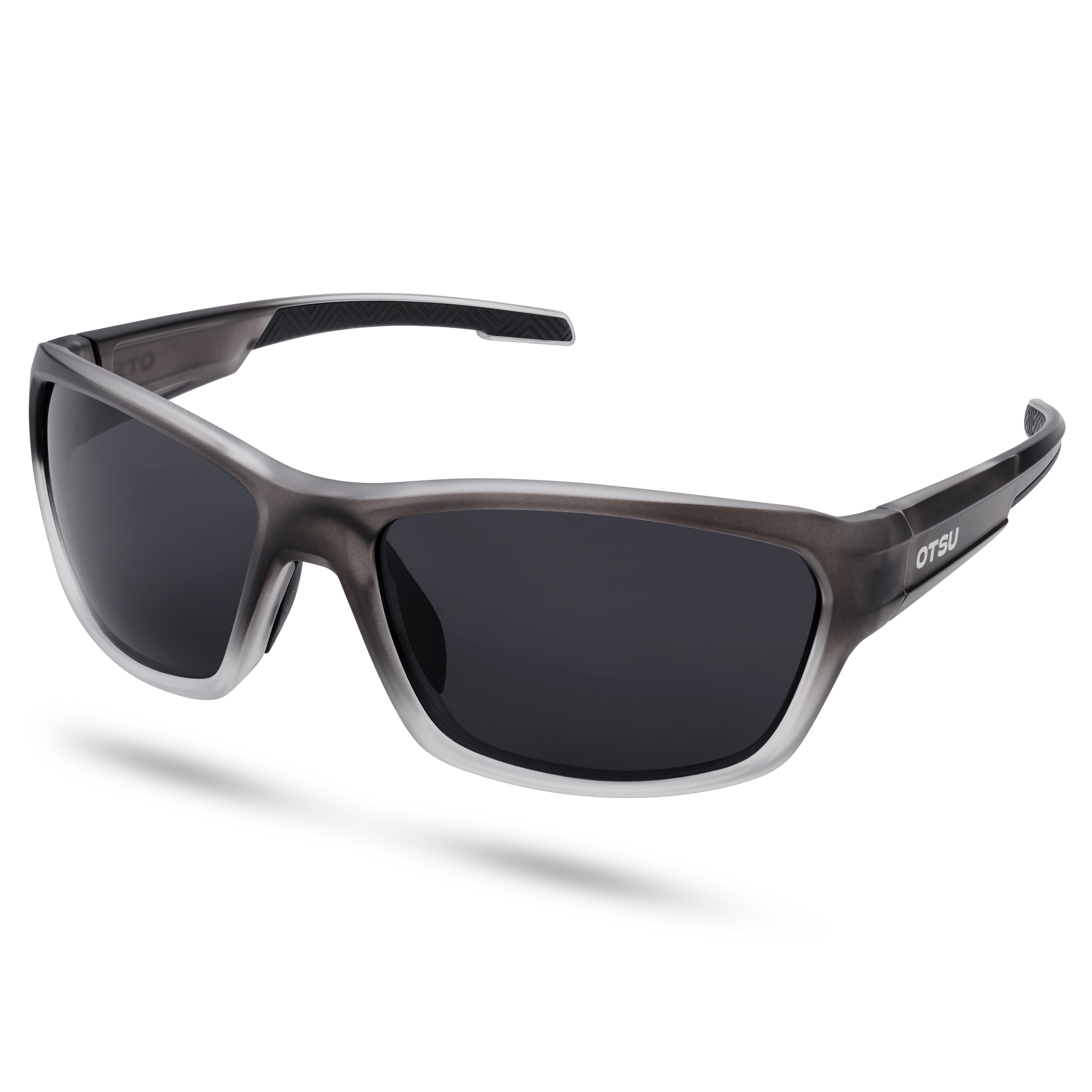 Polarisierte graue Sportsonnenbrille mit schwarzen Gläsern - 2