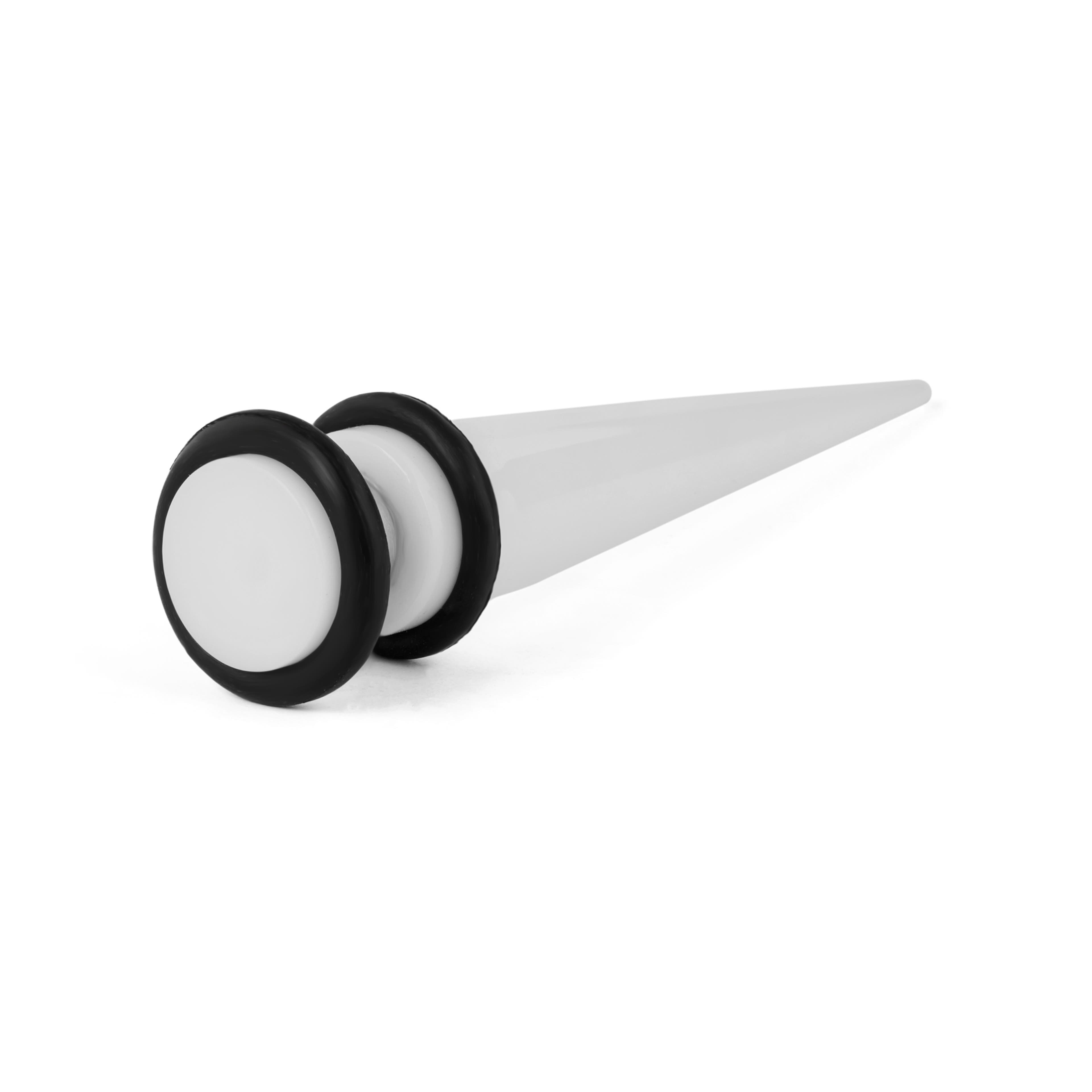 Weißer Dehnstab Magnet Ohrring 8mm 
