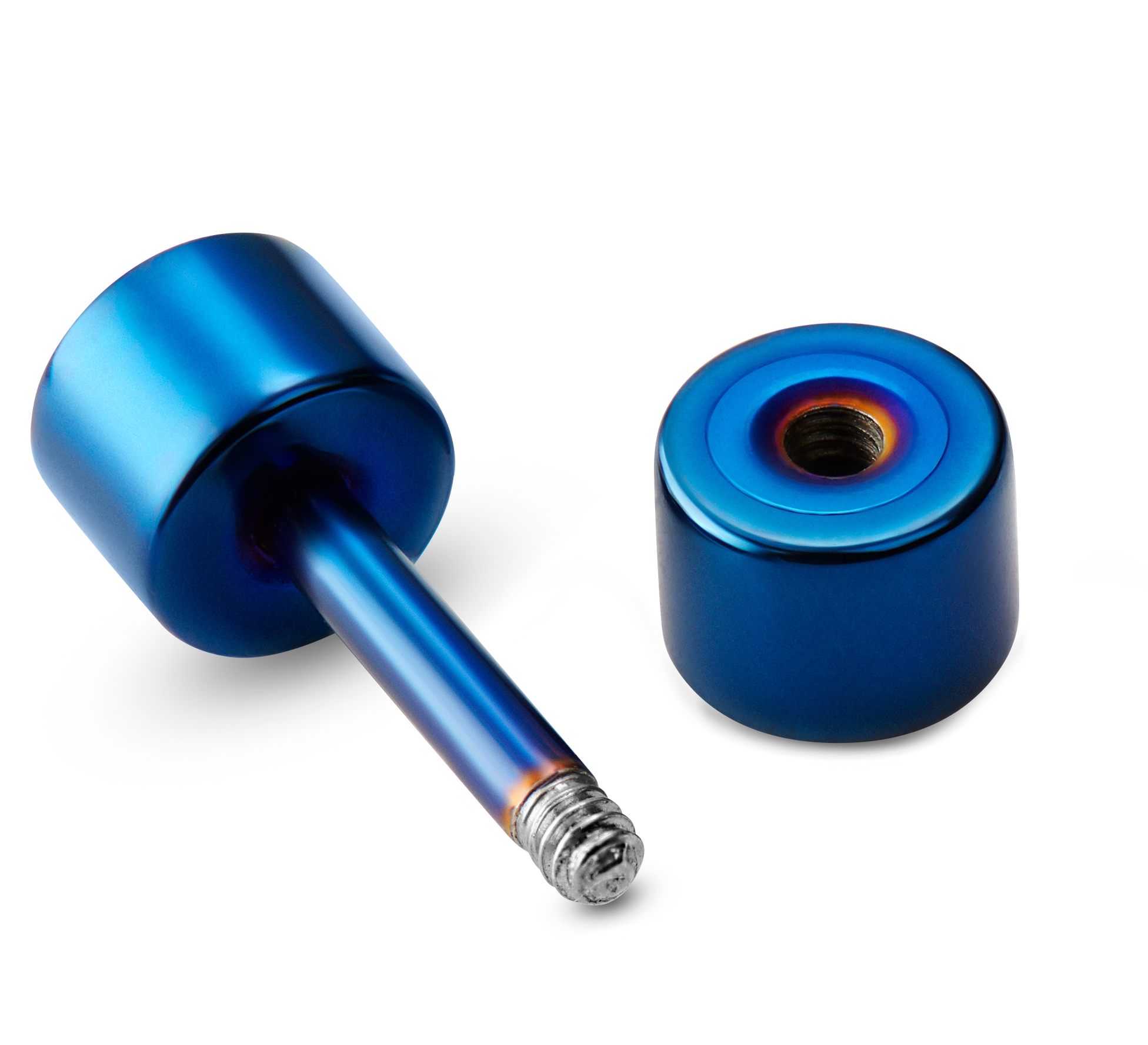 4 mm modrá studová náušnica  - 2