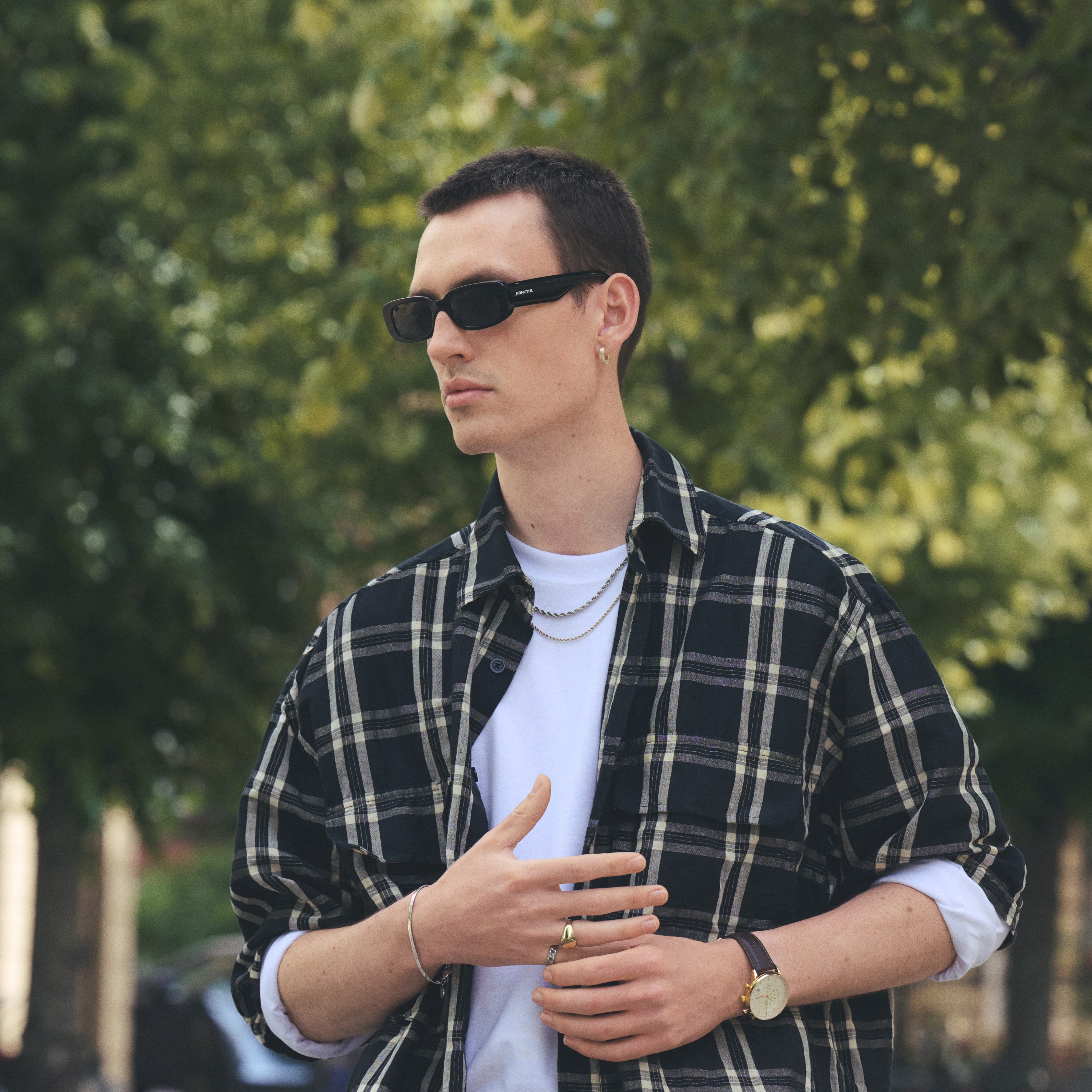 Polarizirana črna očala z debelim robom | Arnette 0AN4317 - 5