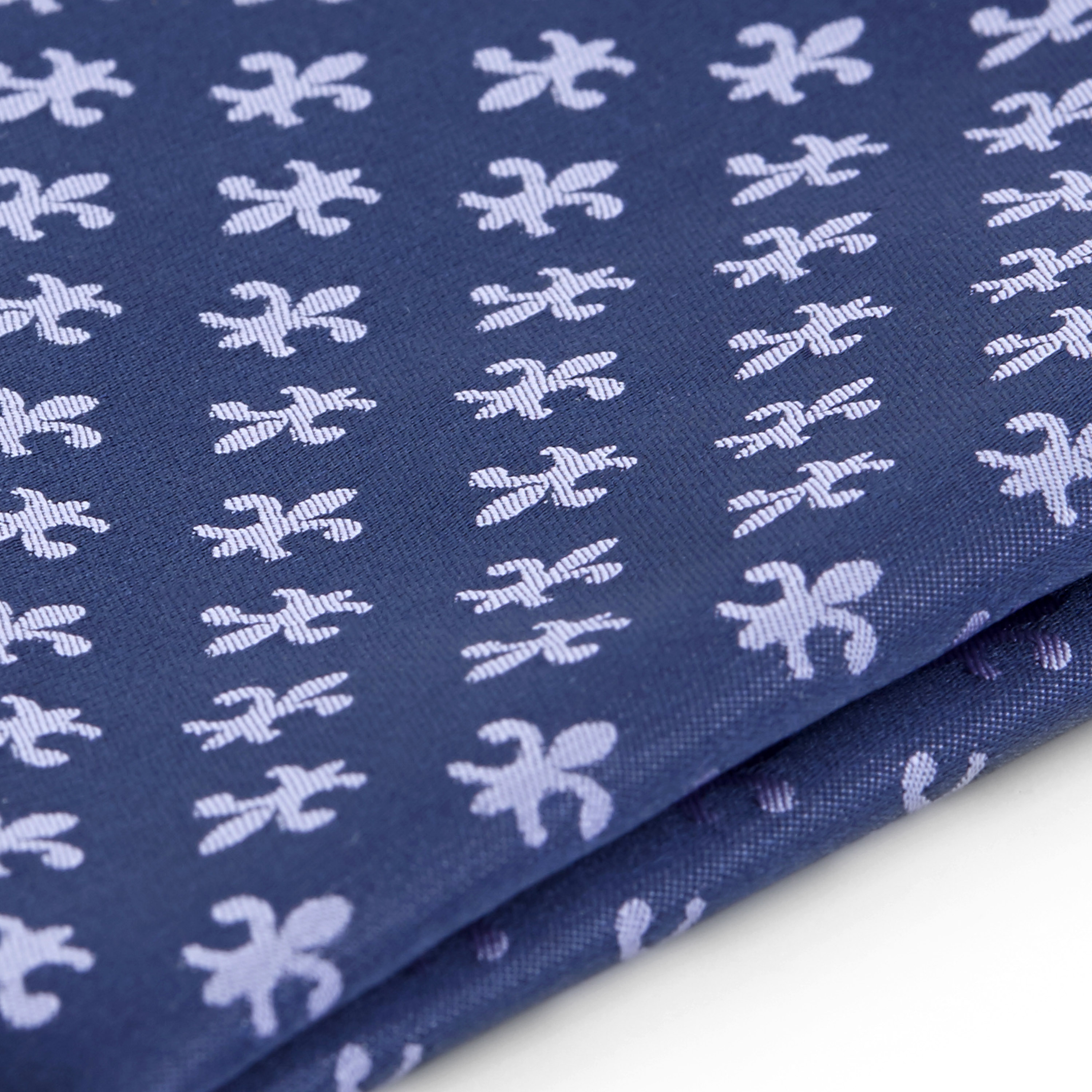Marineblaues Fleur-De-Lis Einstecktuch Aus Polyester - 2