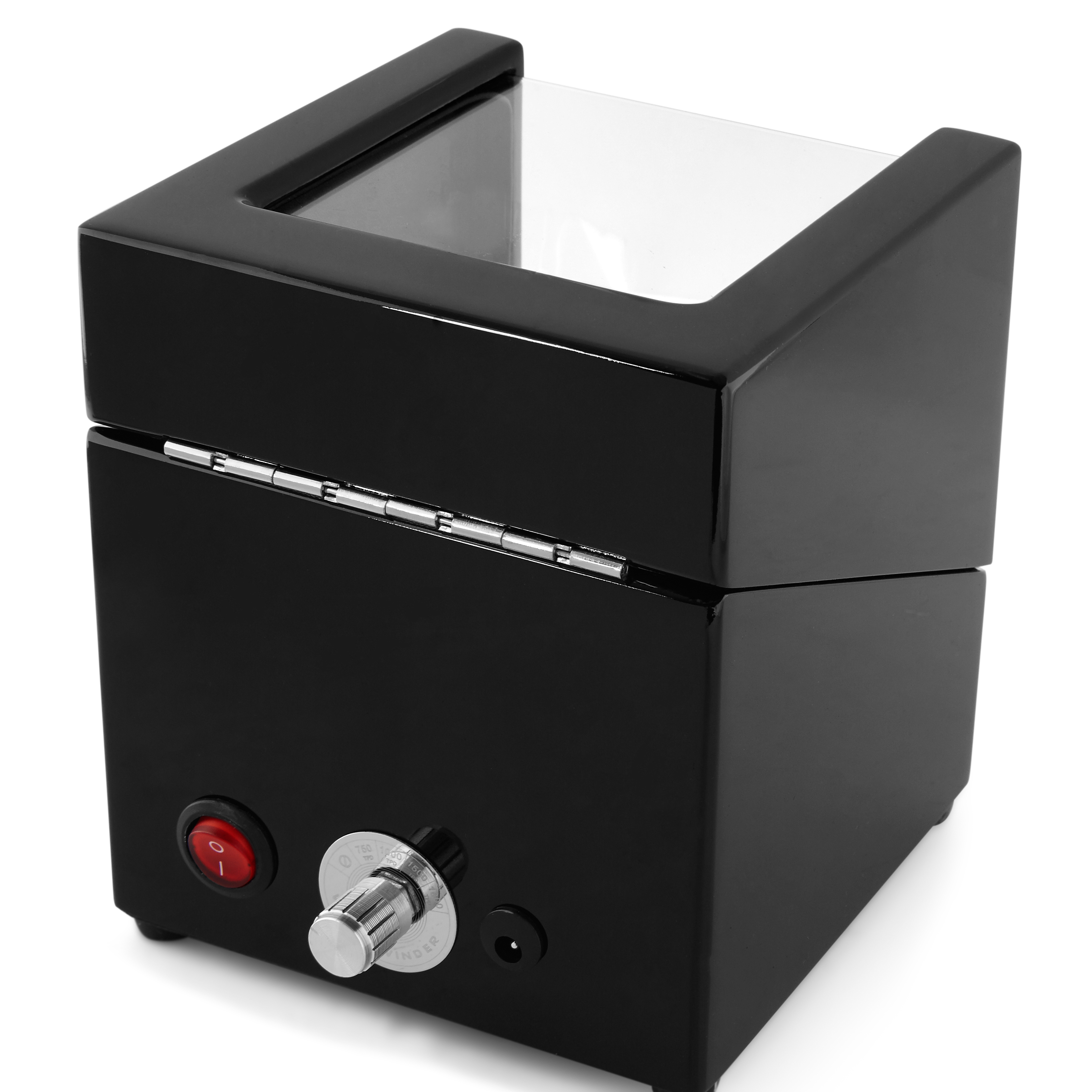 Svart Polerad Roterande Klocklåda - 1 klocka - 3