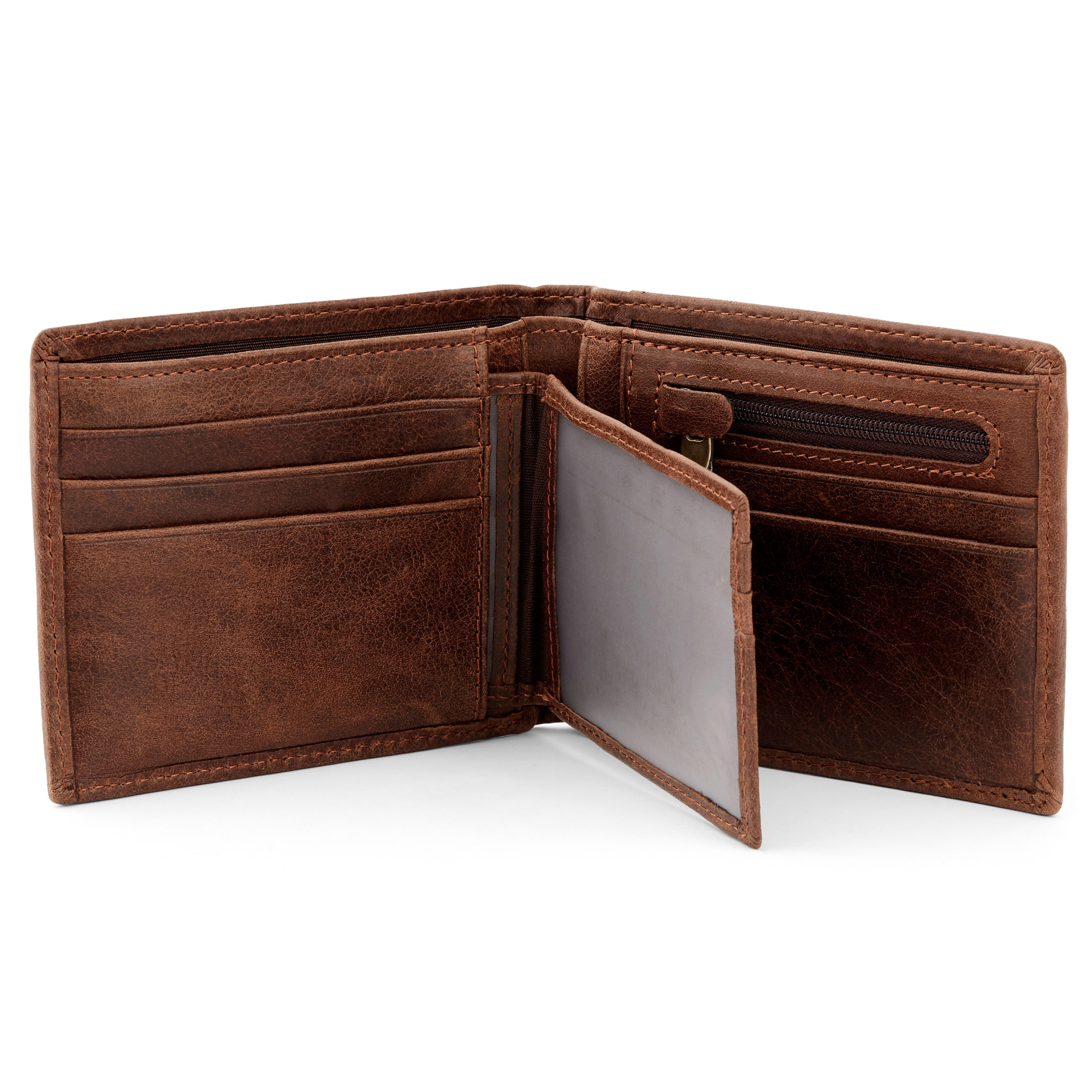 Falmet Brun Skinnlommebok - 2