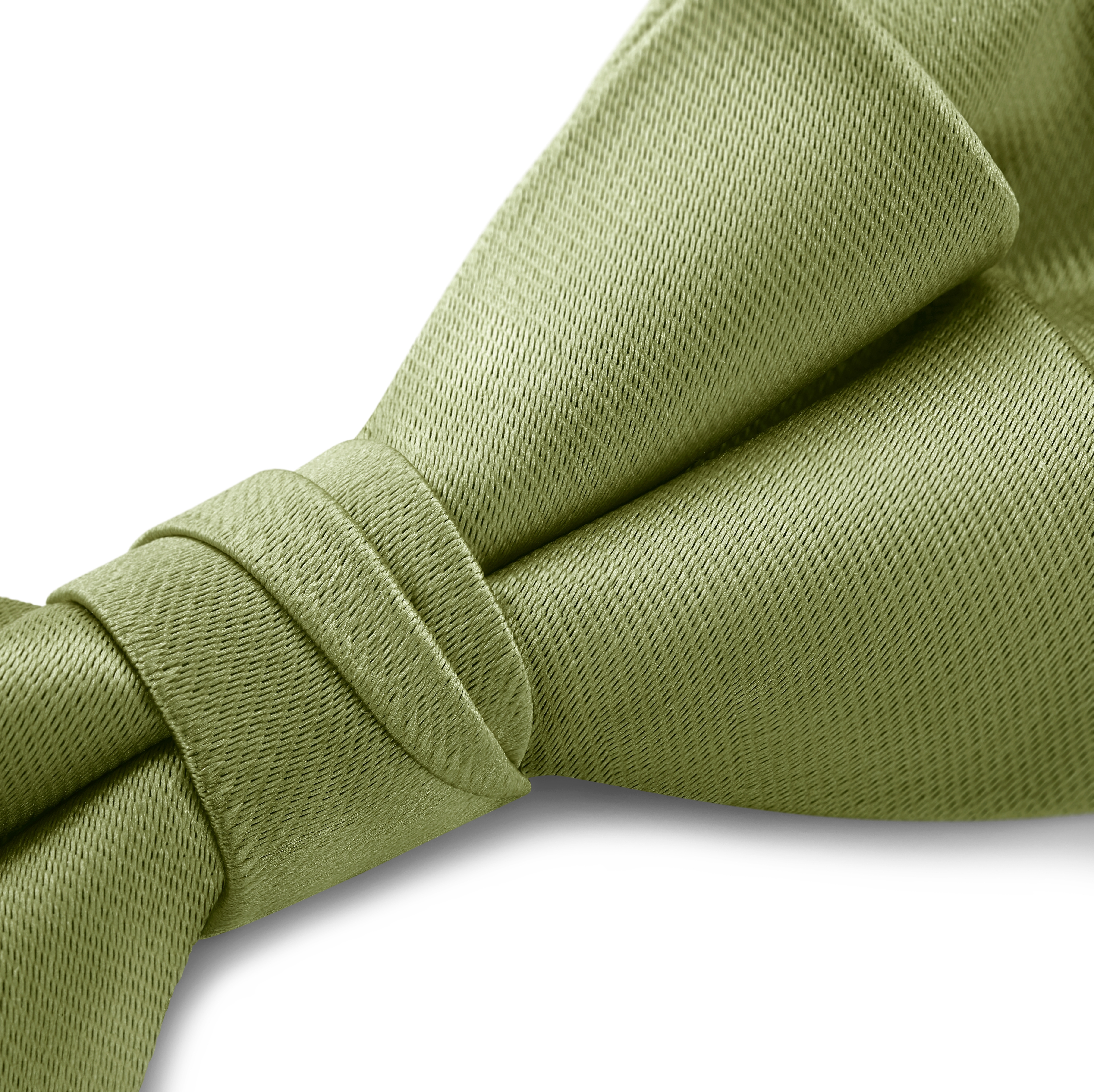 Hellgrüne vorgebundene Satin Fliege mit Diamantspitze - 3