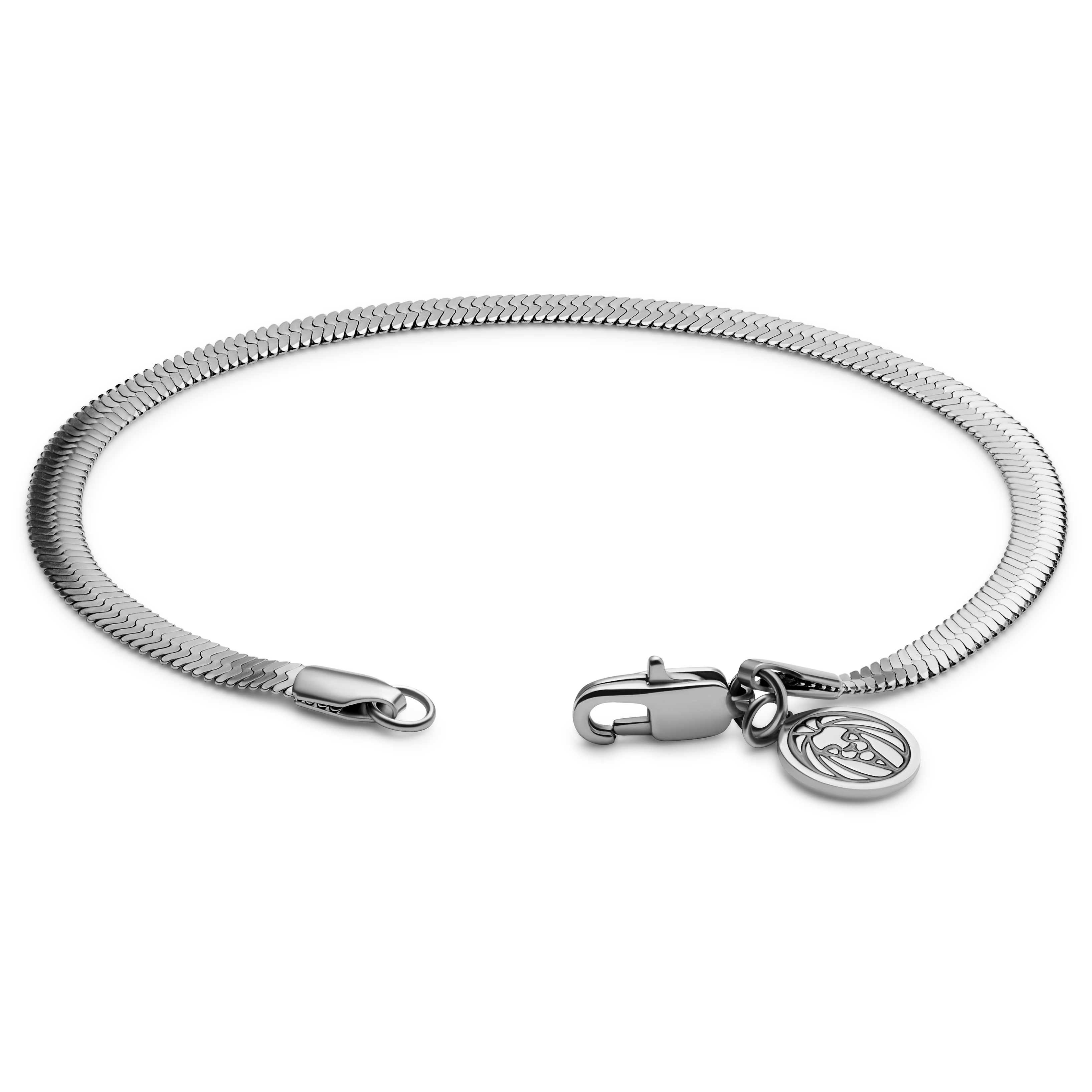 Essentials | Verižna zapestnica Herringbone v srebrni barvi, širine 4 mm - 4