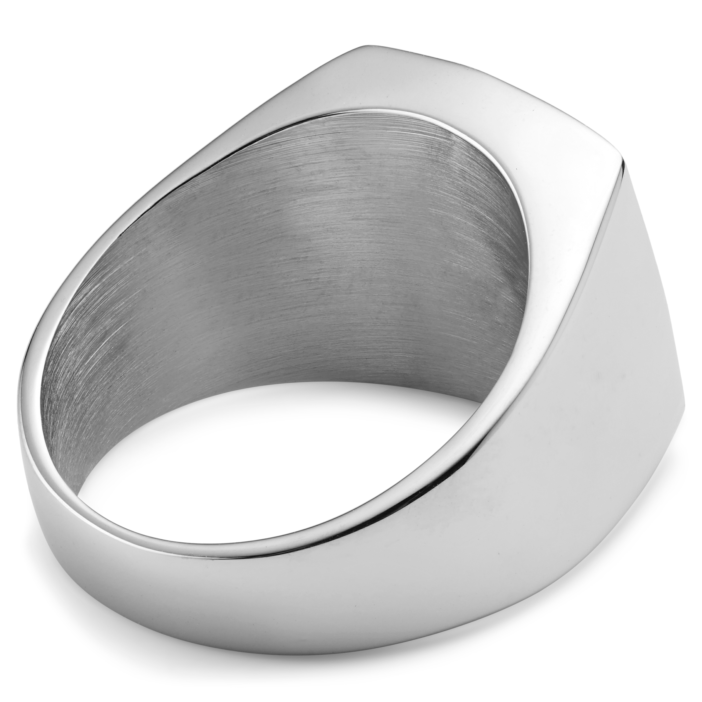 Gravel | Silver-Tone Stainless Steel Signet Ring | In stock