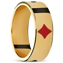 Ace | Goldfarbener Spielkartenfarben - Ring