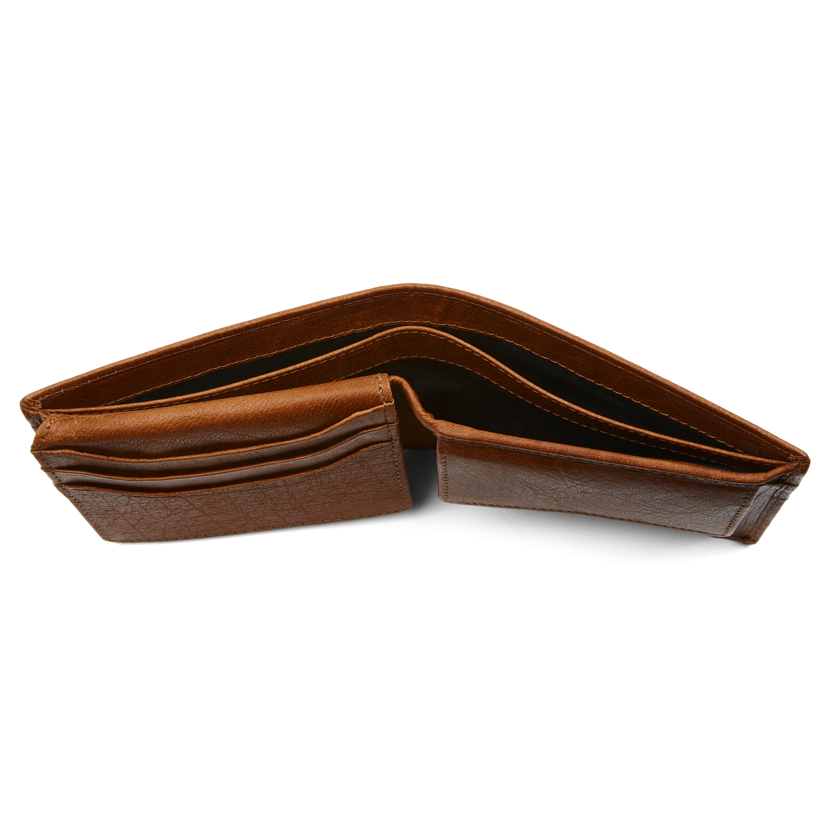 Jasnobrązowy skórzany plisowany portfel Oxford - 5