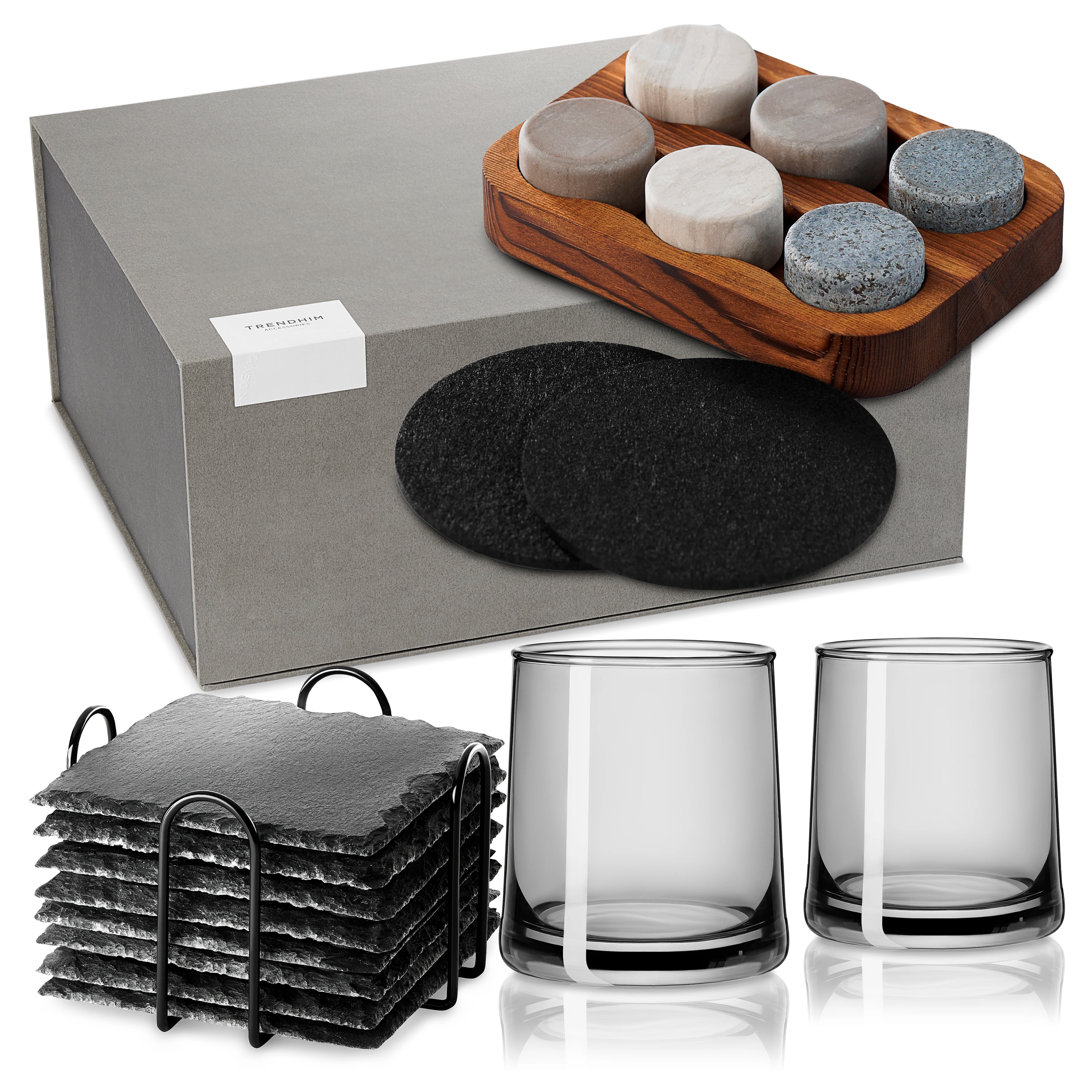 Luxe Geschenkset voor Whiskykenners | Stenen Onderzetters - 1