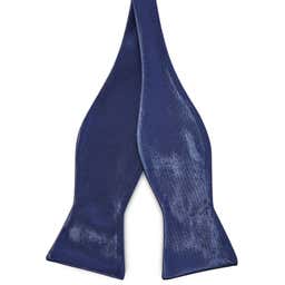 Shiny Navy Blue Basic Self-Tie Bow Tie
